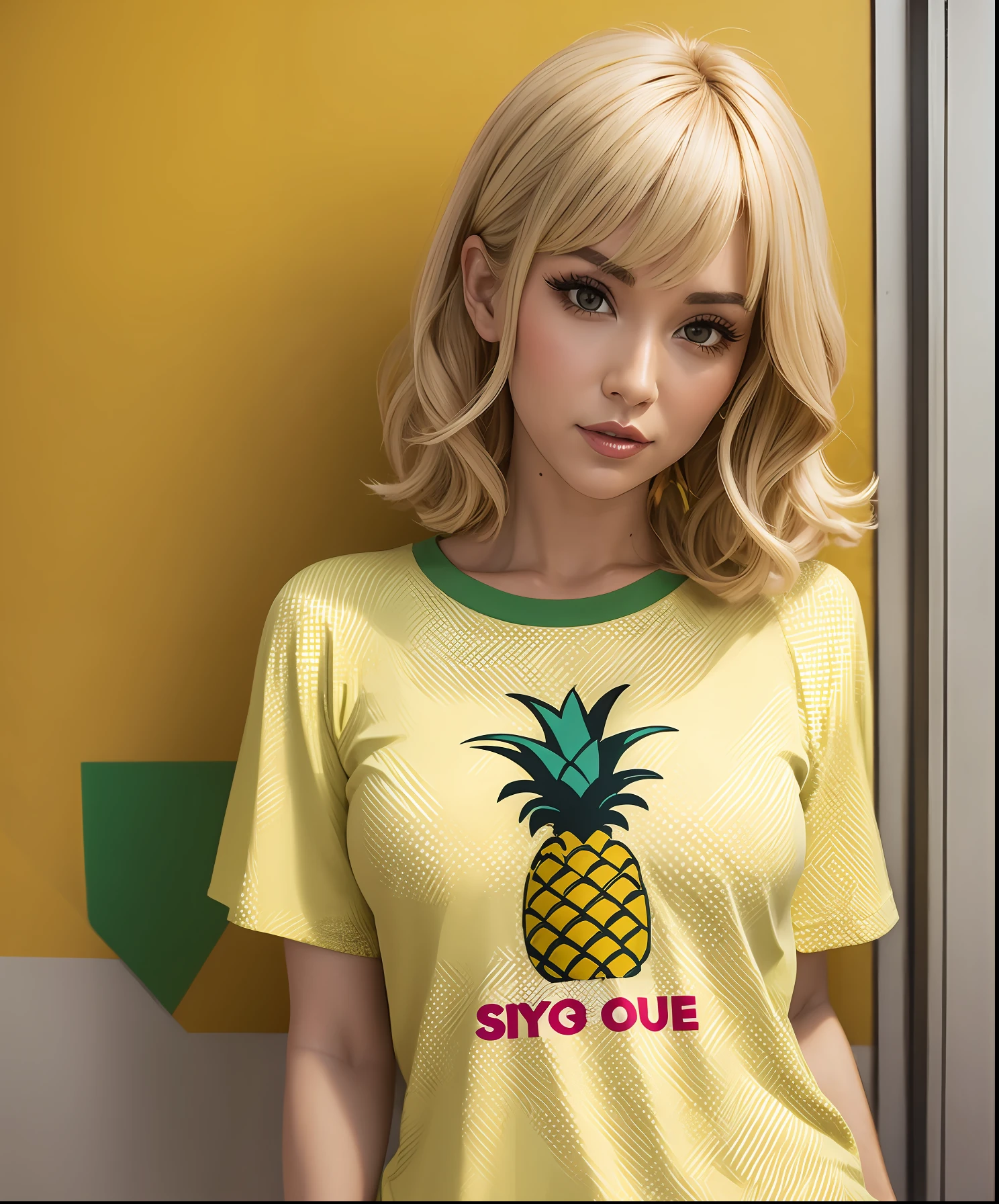 pineapple textured pop art T-shirt sexy bitch milf --auto --s2