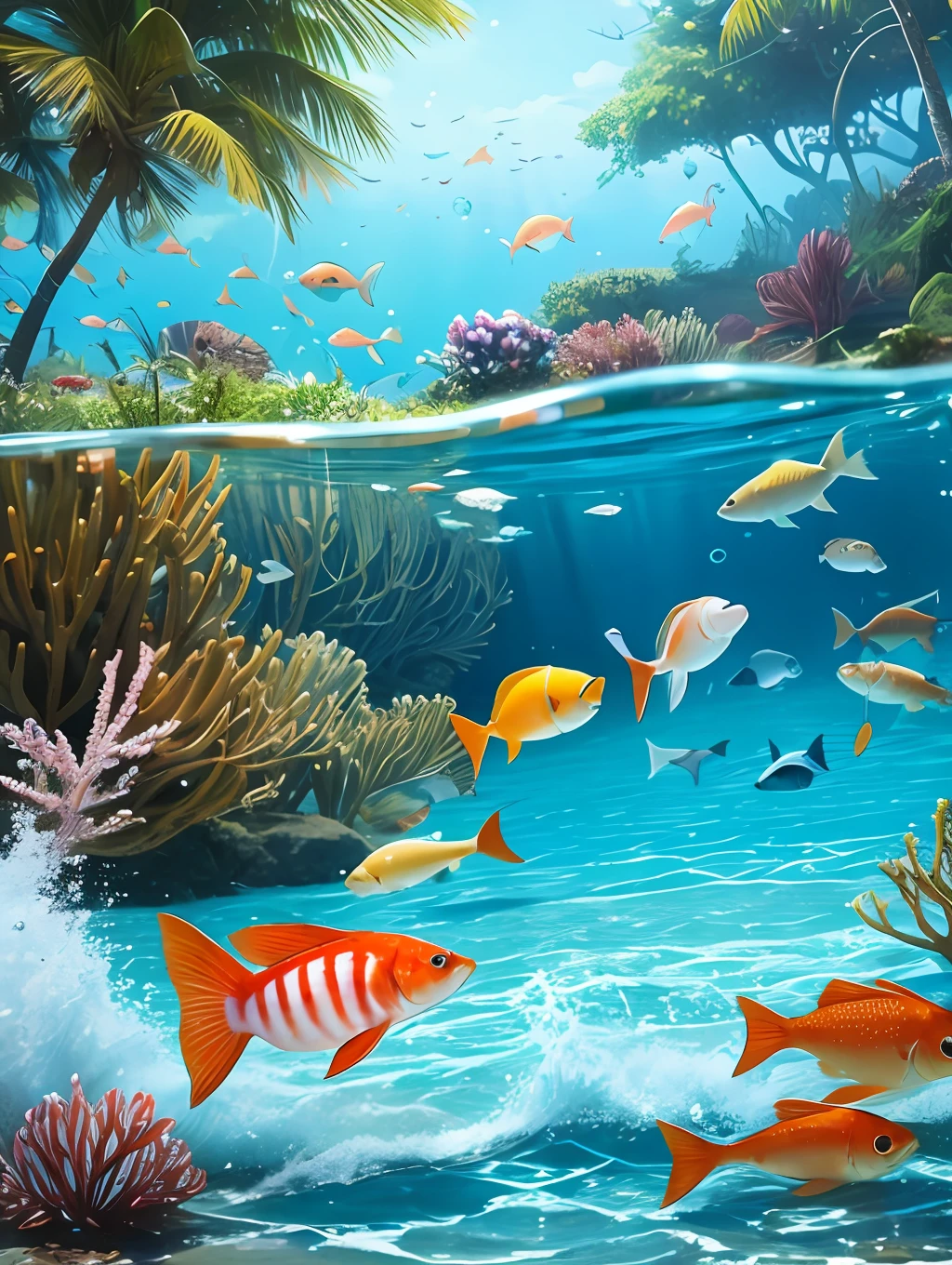 fish swimming in the sea --auto --s2