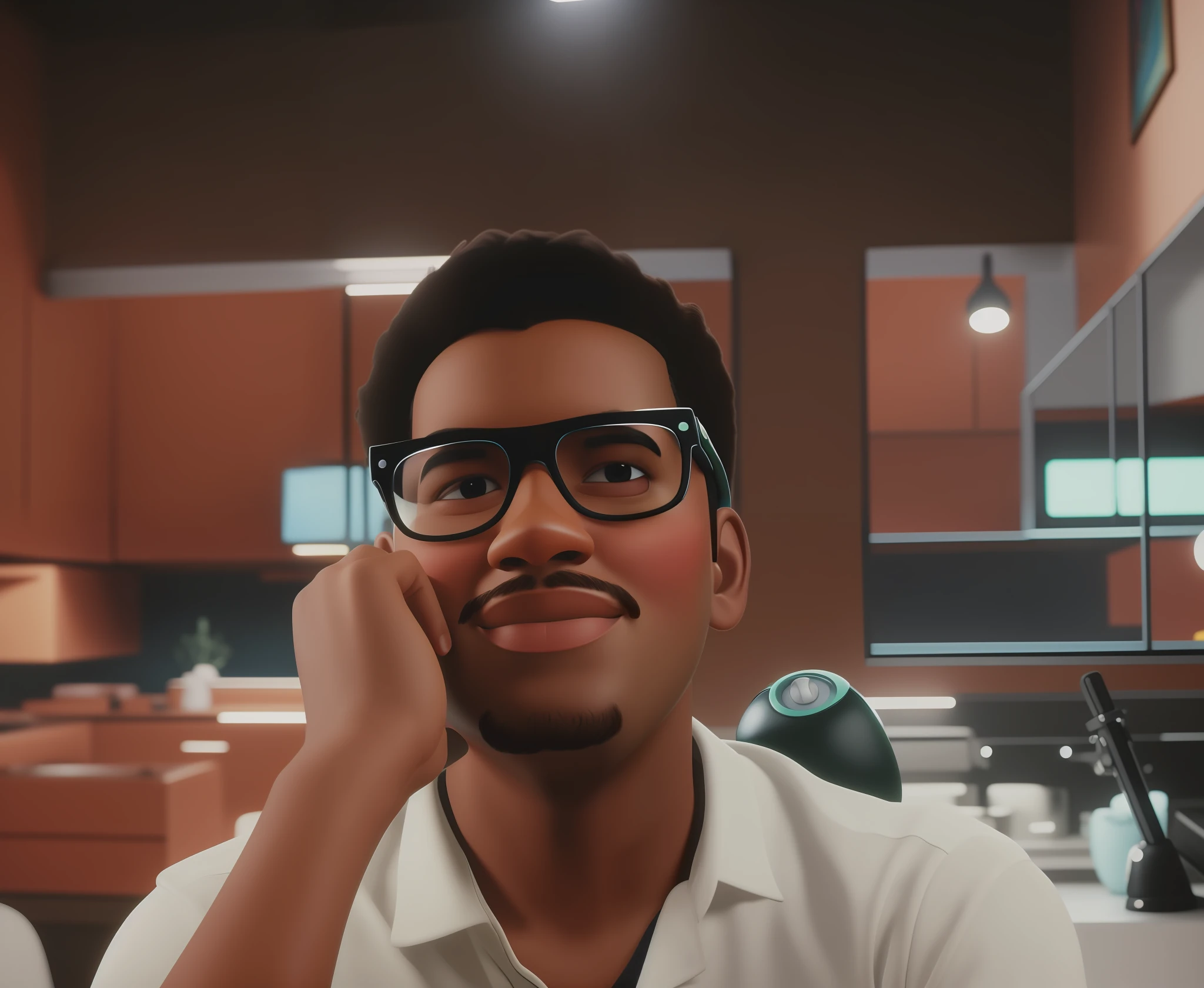 I want a Pixar animation style, 4K resolution, with as much of the real photo as possible, more black skin with a Toy Story background