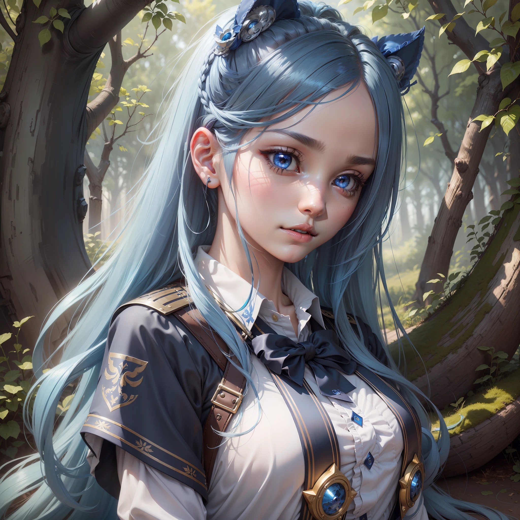 1girls, solo, masterpiece, 8k, long hair ,blue hair ,blue eyes , school uniform, masterpiece, best quality, (extremely detailed CG unity 8k wallpaper, masterpiece, best quality, ultra-detailed, (finely detailed eyes and detailed face:1.3) --auto --s2