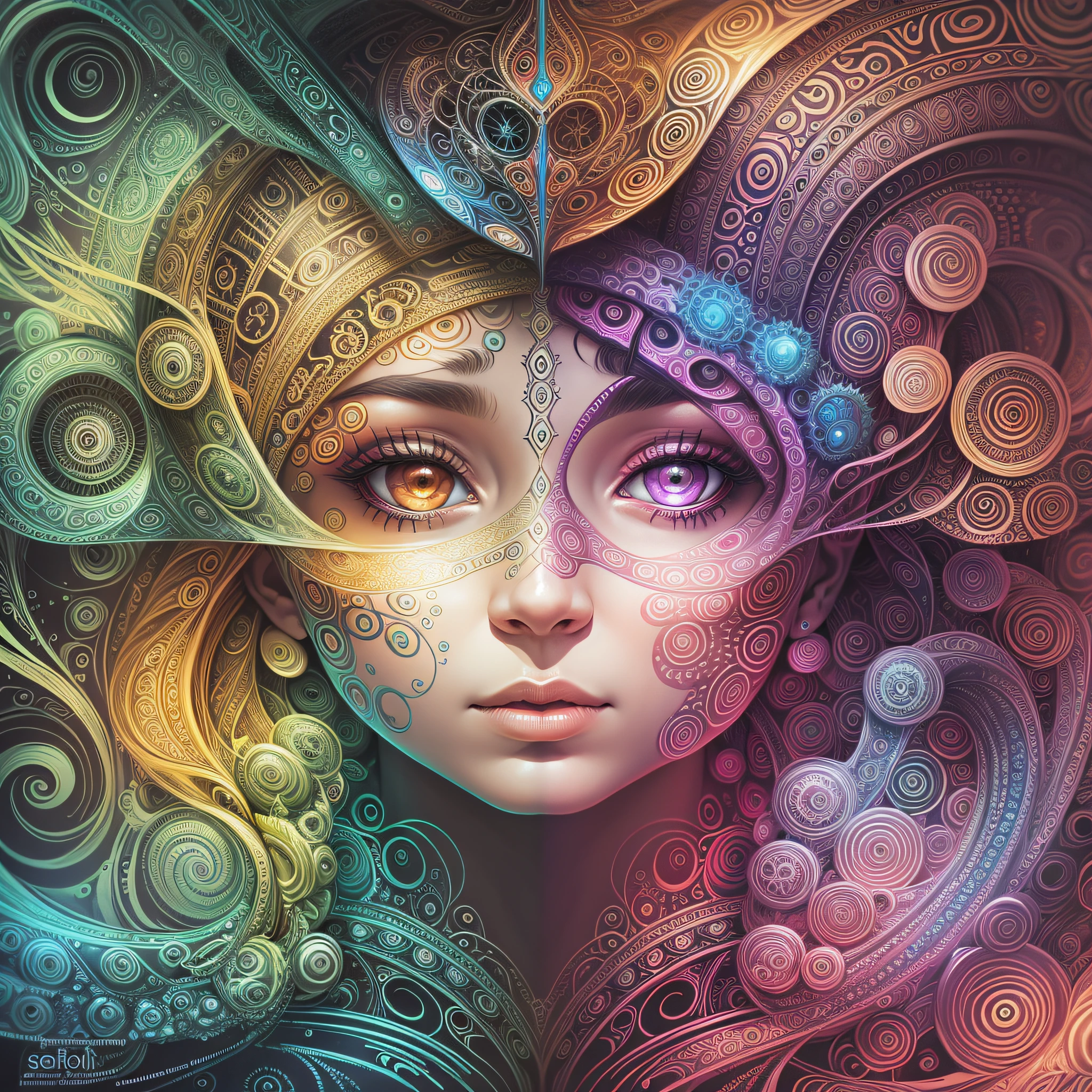 creates works similar to those of Alex Grey --auto --s2