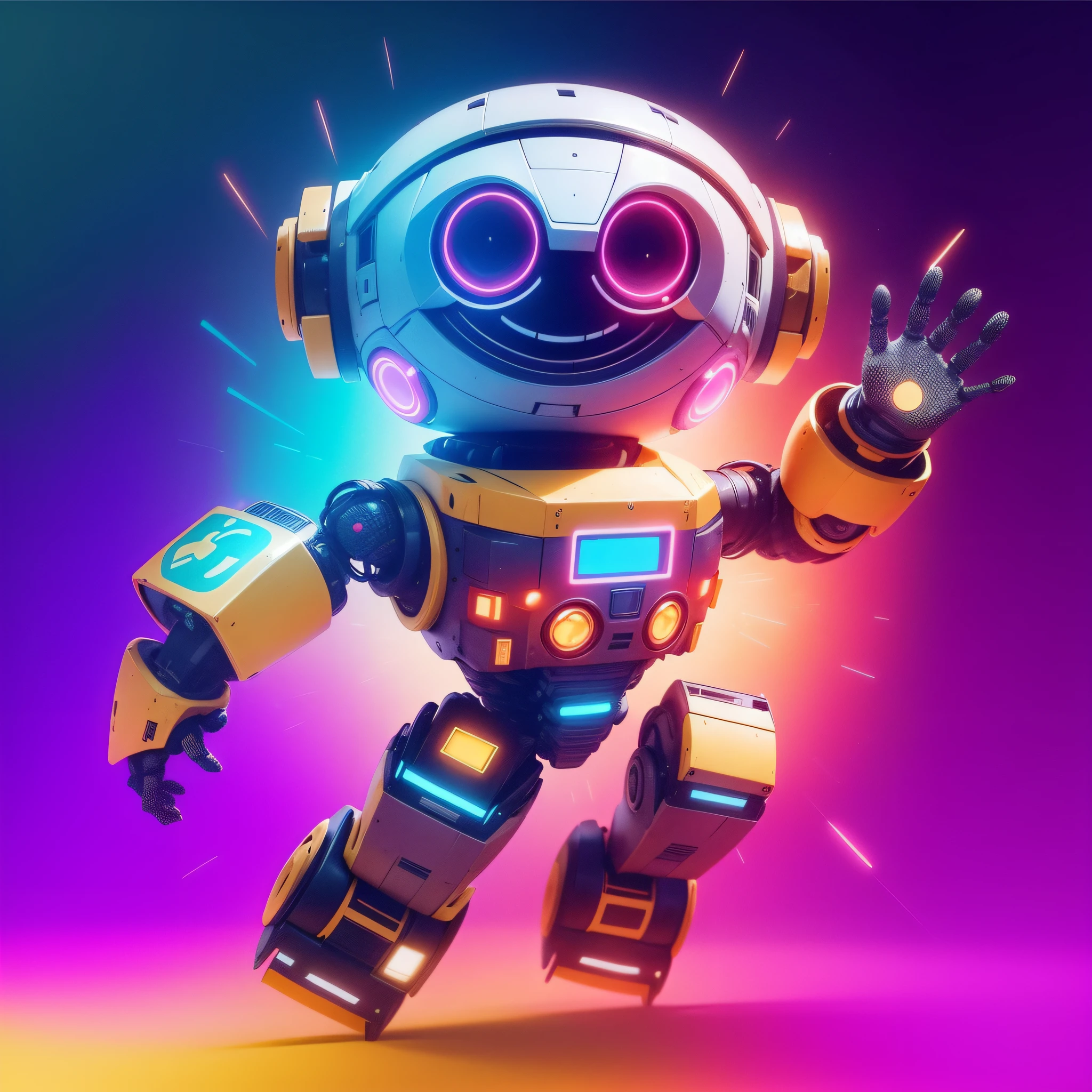 A confident reddit-type robot, just the HEAD, displaying a warm smile and positive expression, exuding energy and professionalism, the robot needs to be in the center and in the middle, banner for YouTube