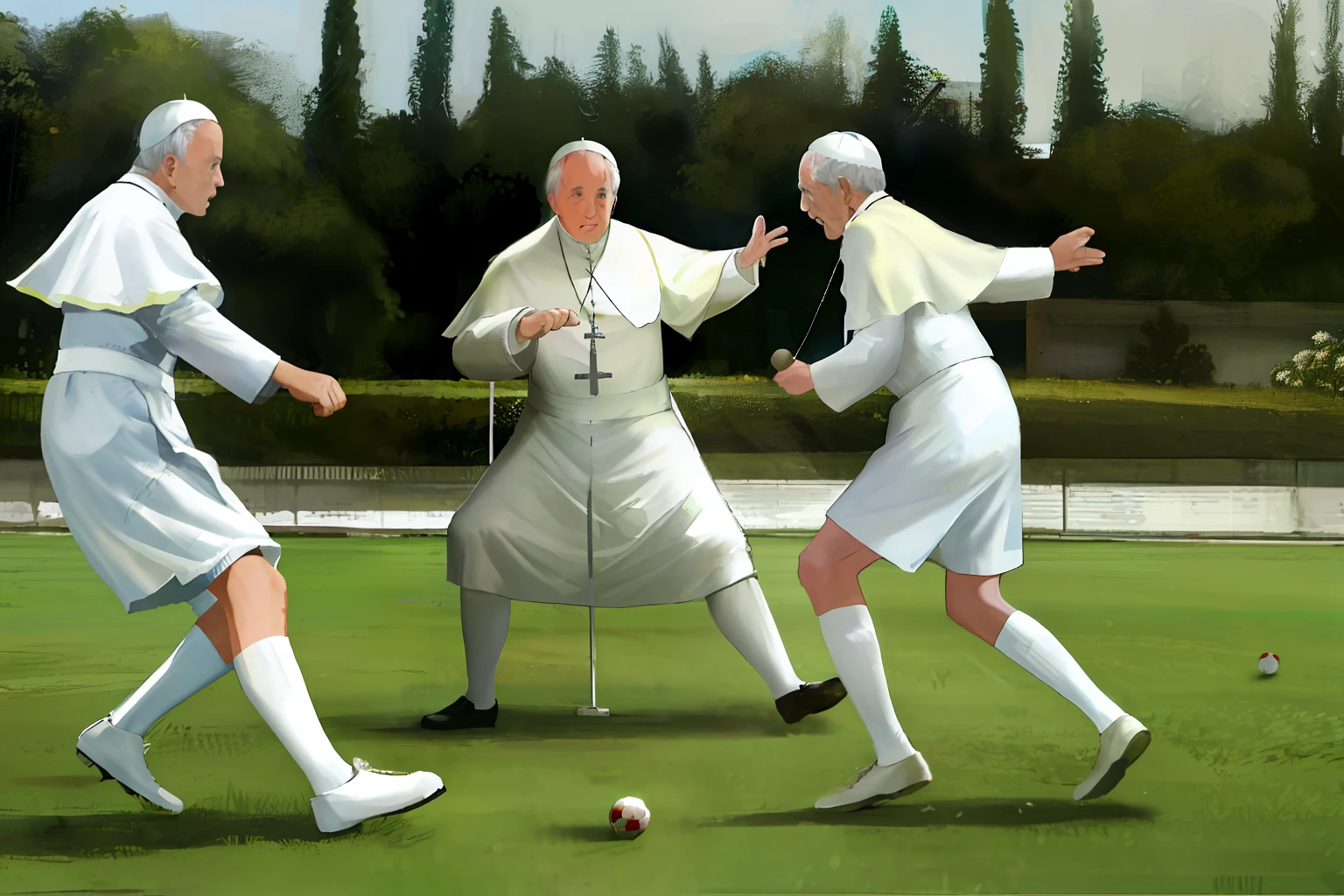 Pope Francis playing football