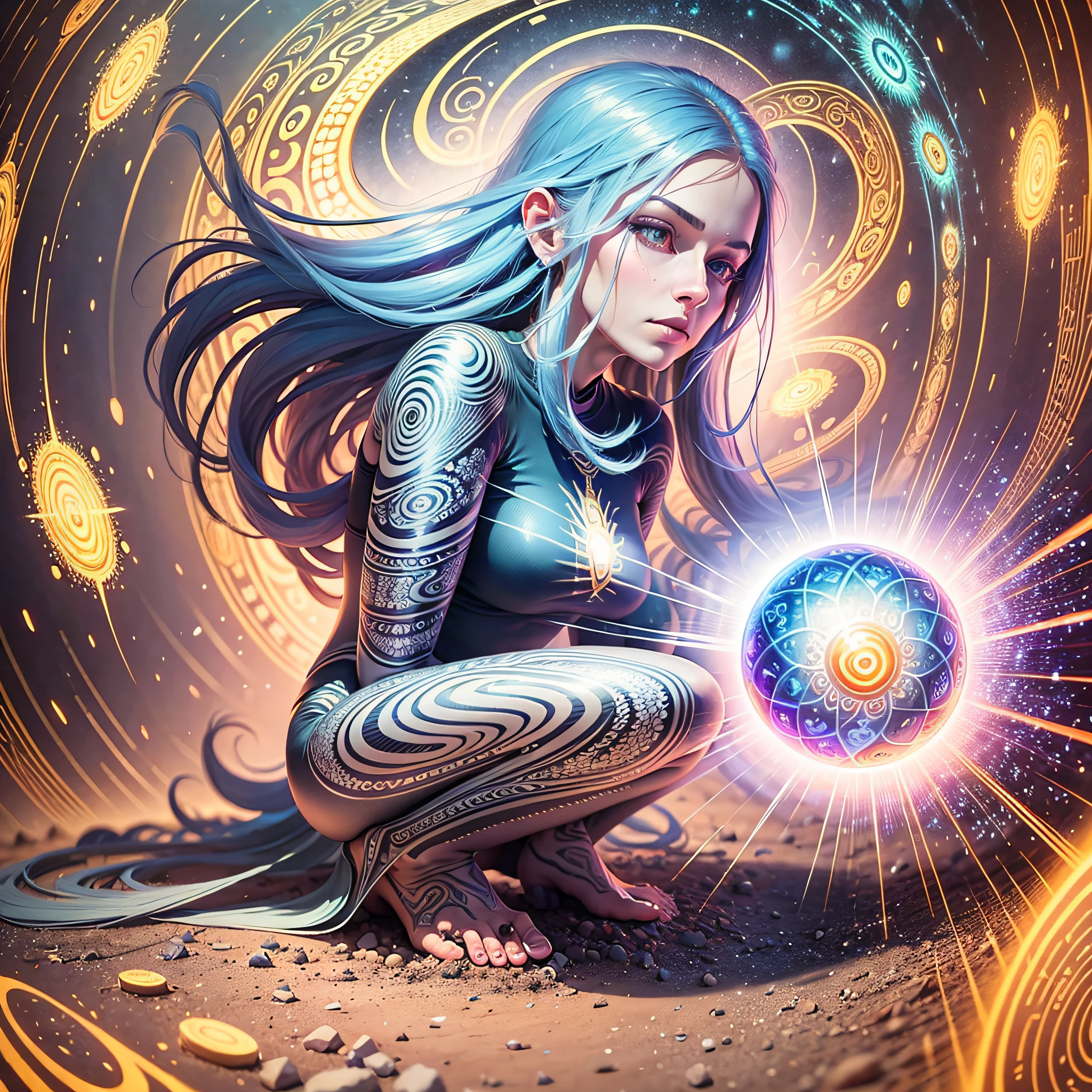 create many works similar to those of Alex Grey with woman absorbing energy from the earth --auto --s2