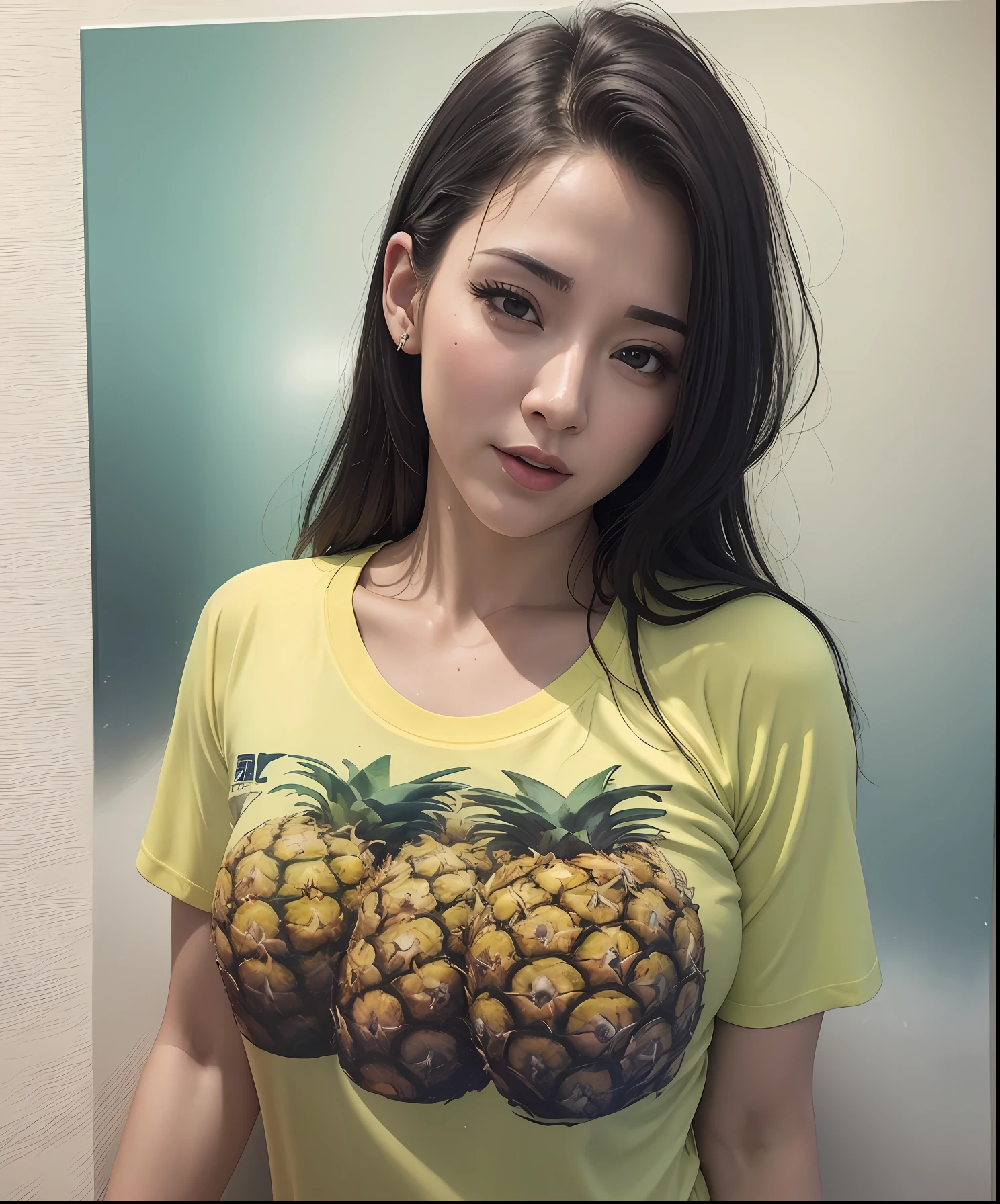 pineapple wet throw T-shirt sexy bitch milf, photo realistic, 4k --auto --s2