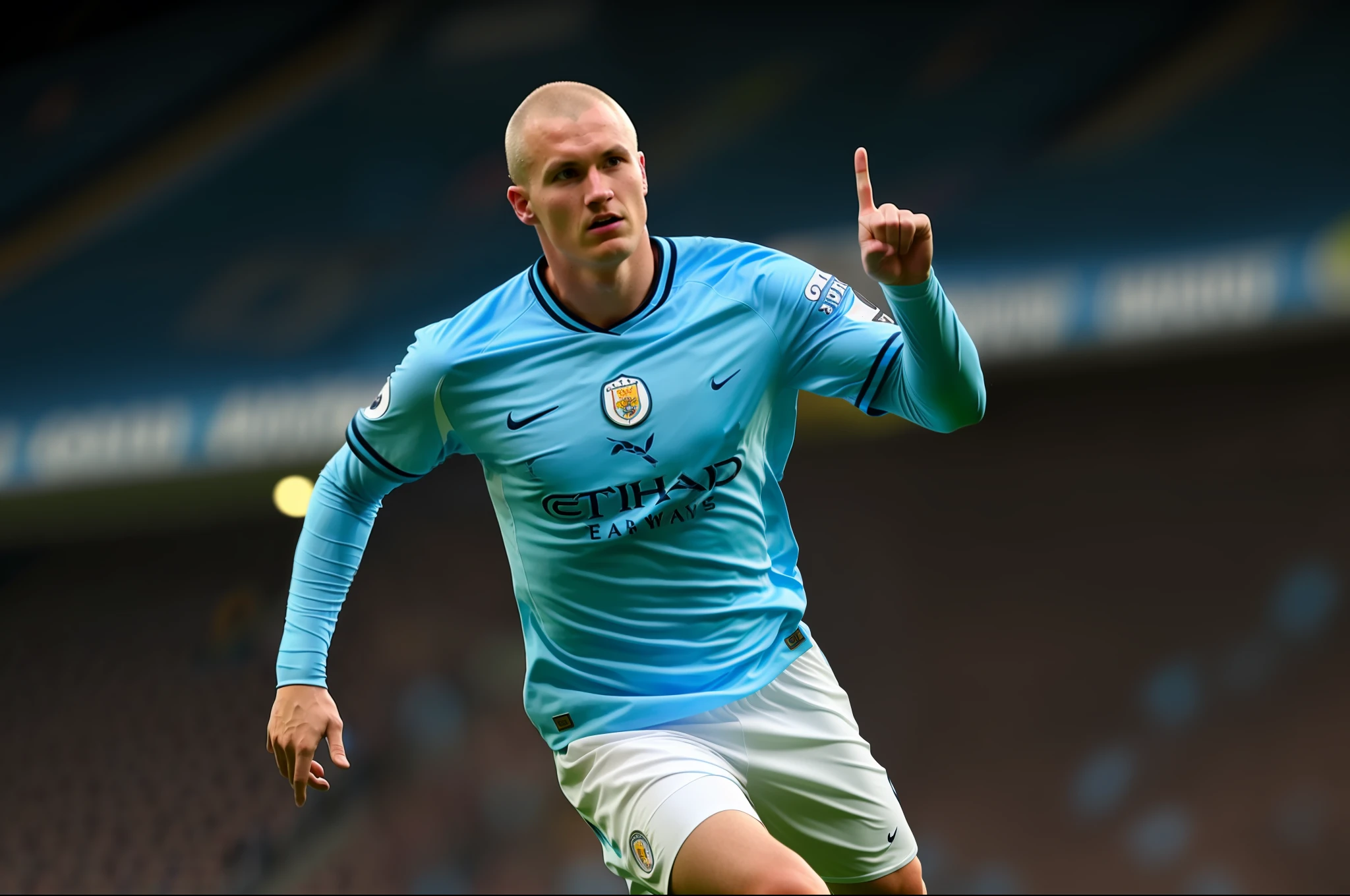 Haaland footballer in blue shirt, , , Manchester City [8k] model majin boo