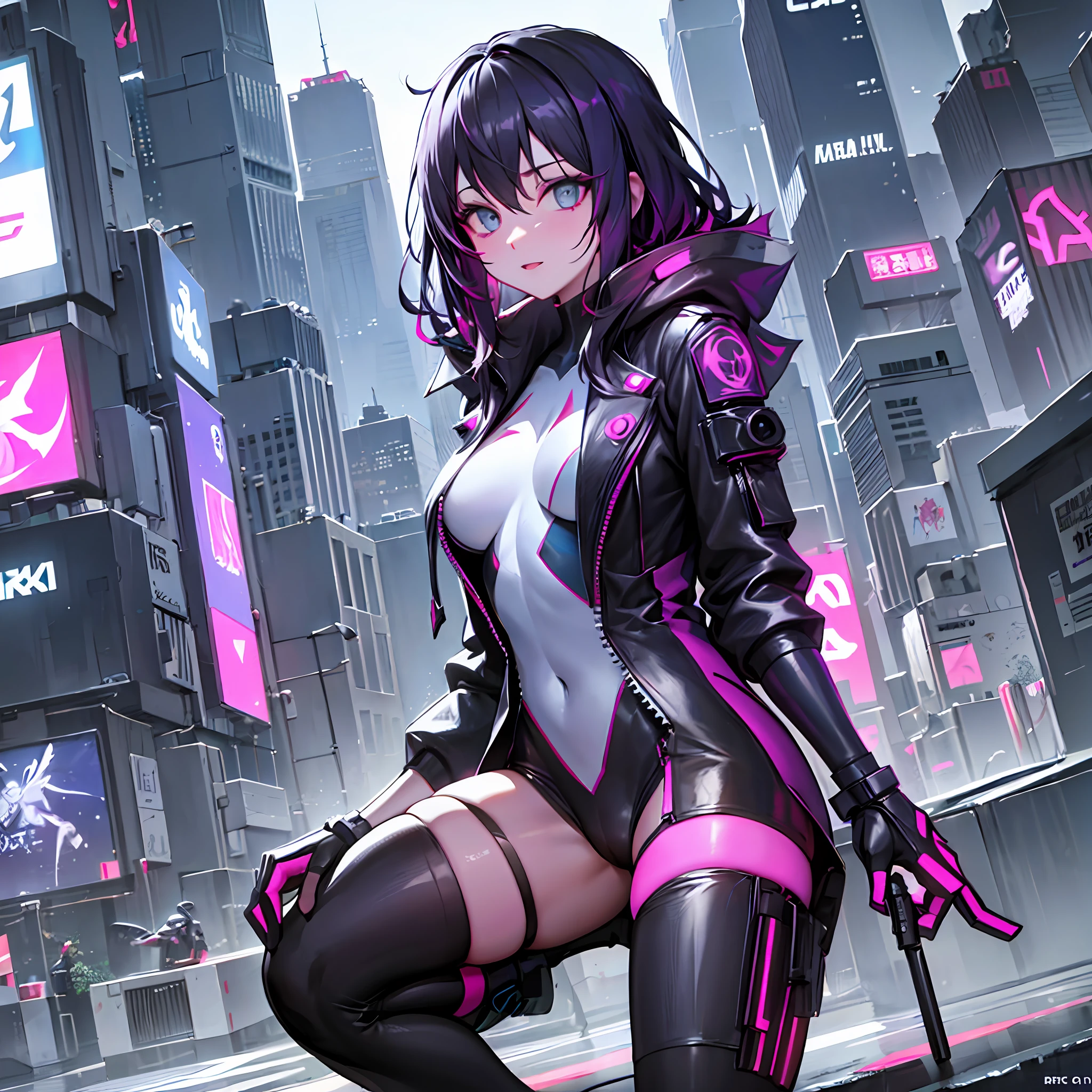 Spider Gwen, CyberPunk Style, Dark Neon Background, 8K HDR --auto --s2
