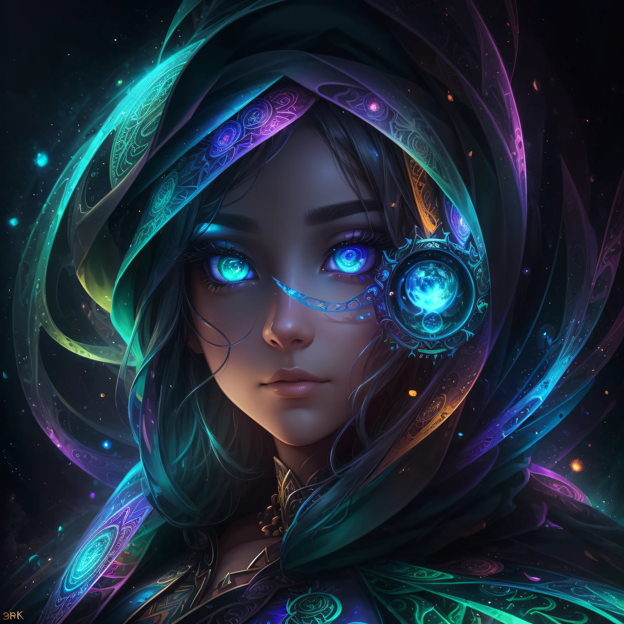 ((Best quality, 8k, Masterpiece :1.3)) beautiful woman: 1.3, beautiful face, front showing crotch, crawling saturated colors, psychedelic image, ???, mandala, fractral, costume, tattoo, painted body, wedding outfit, body tilted forward, art similar to Alex Grey's art, lots of color saturation, vortex, ultra realistic, planet earth, galaxy, with lots of lighting, shading and contrast,  RPG, mage, realistic eyes, green iris, depth, 3D, melting --auto --s2