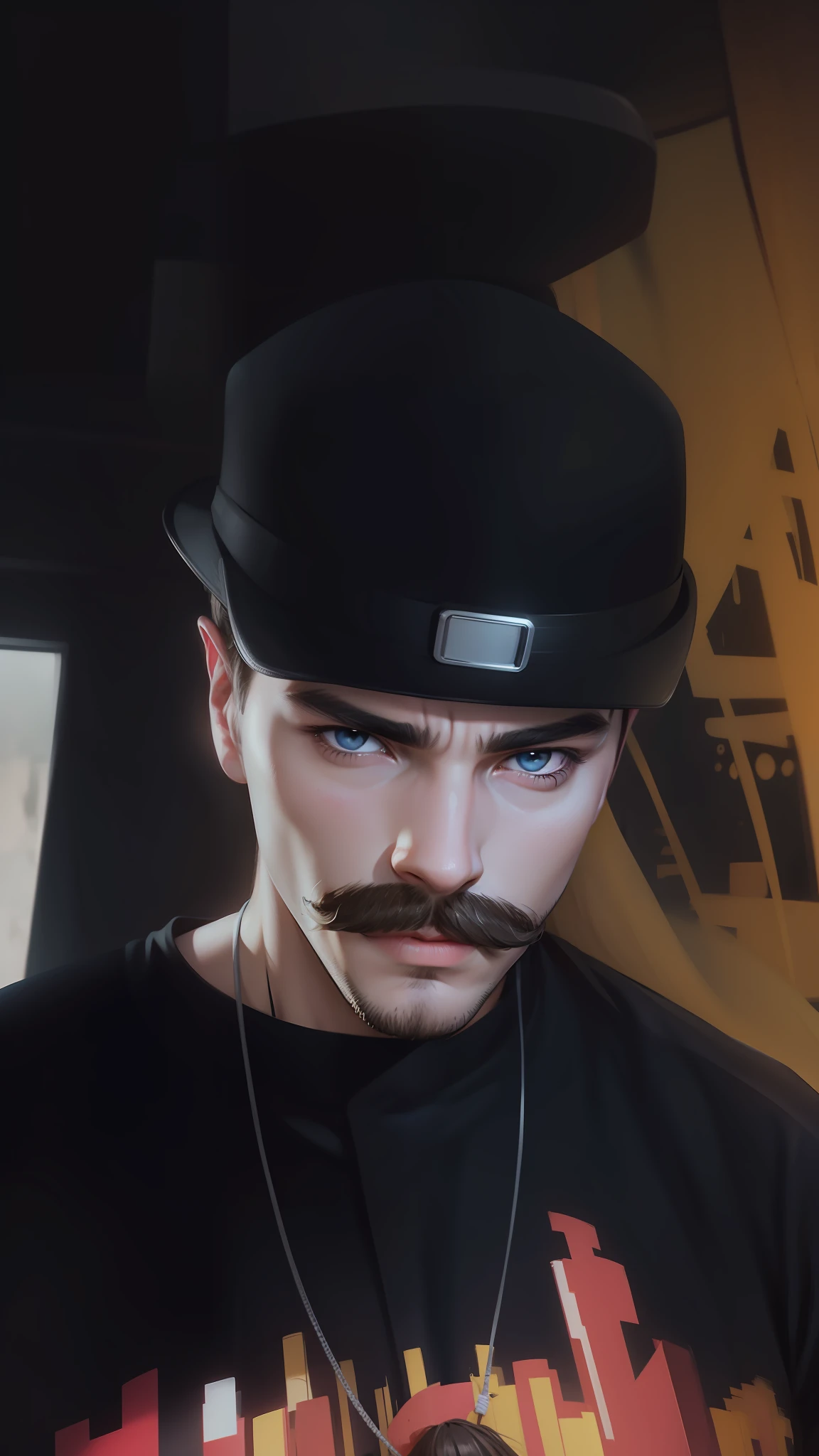 just add a realistic mustache to my face without changing any other aspect of the photo --auto --s2