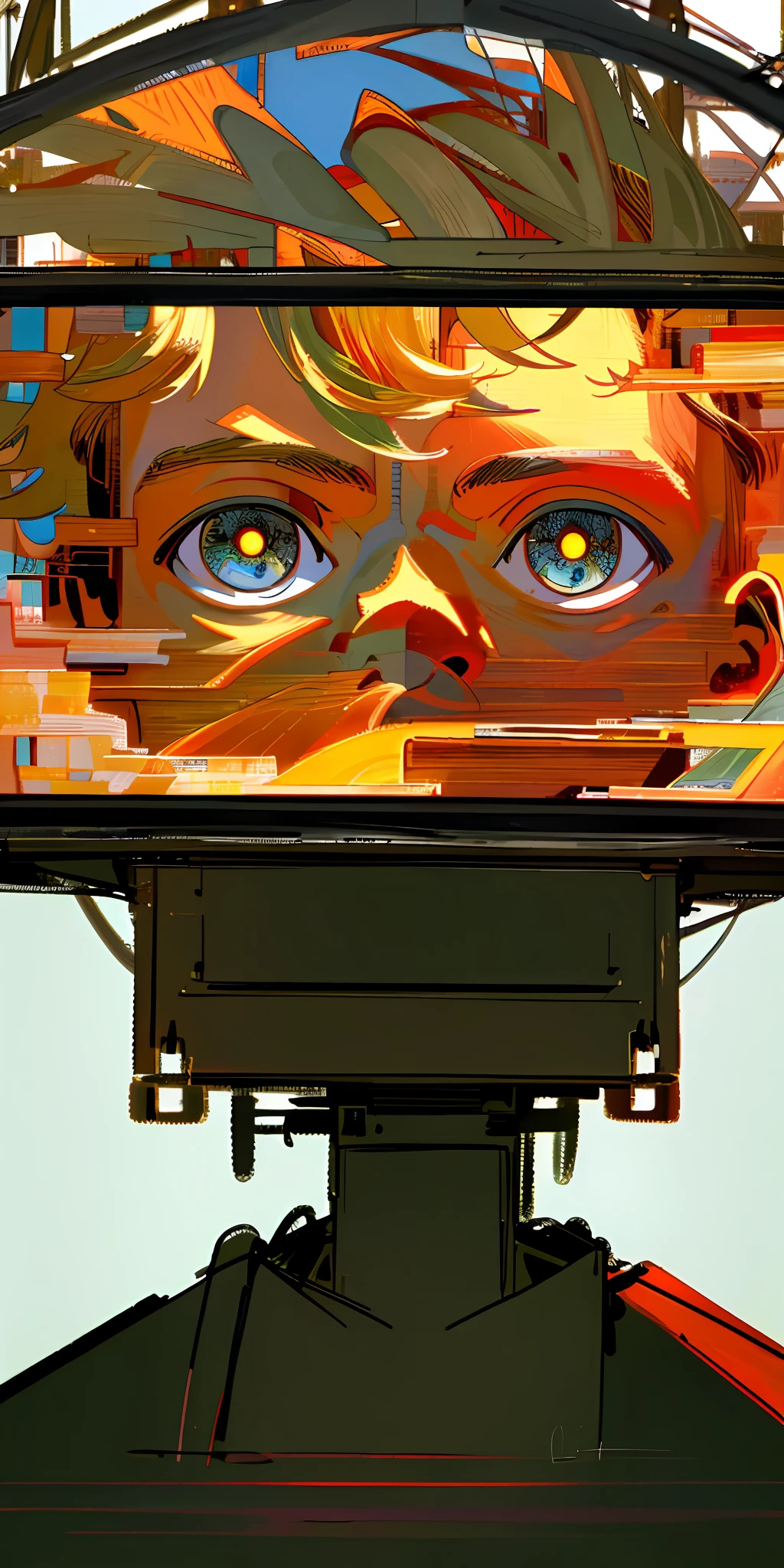 ((high quality)), ((masterpiece)), 8k, Tv head, 1boy