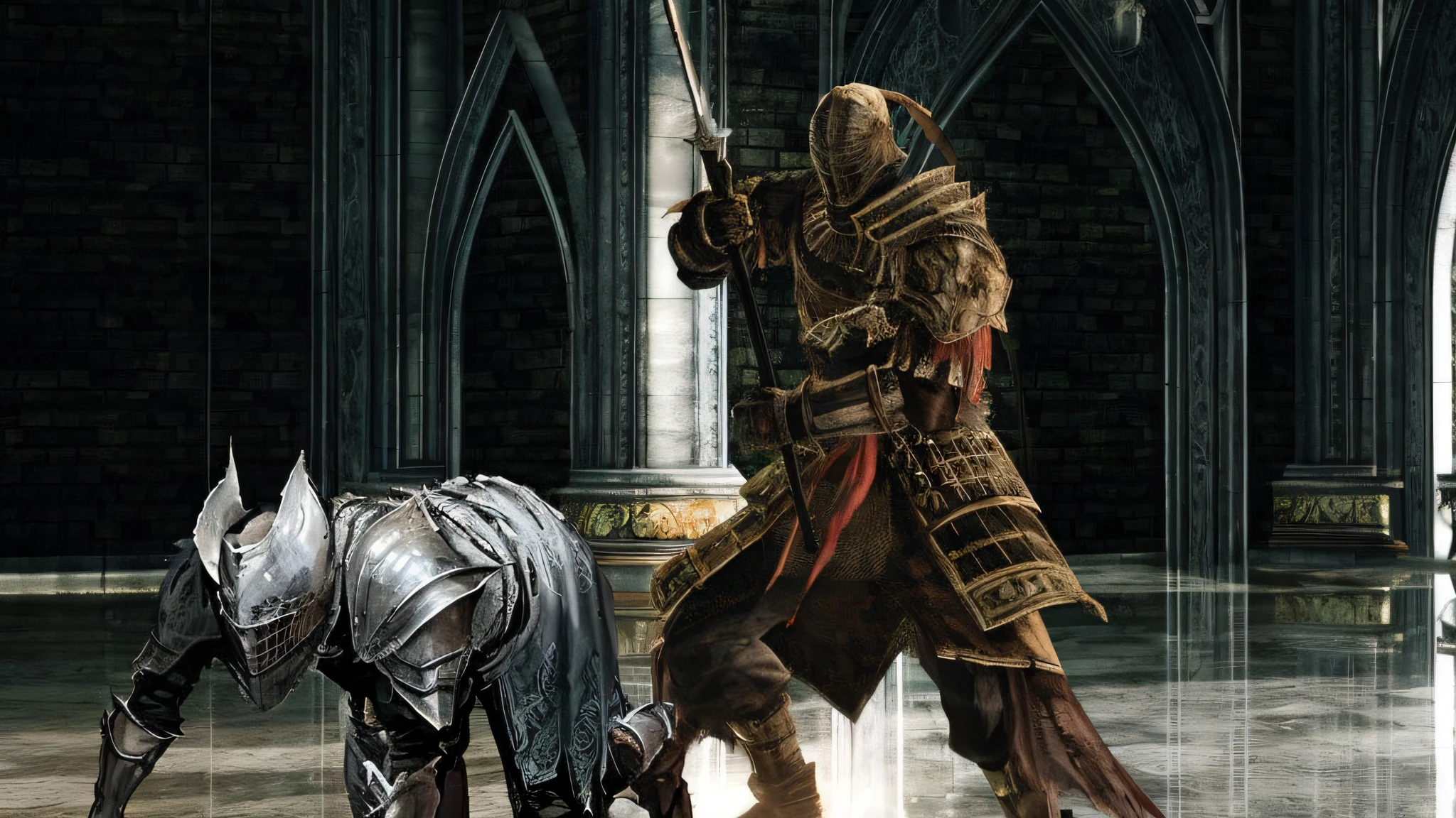 knight with a sword and in a dark room, dark souls knight, the dark souls knight, dark souls style, dark souls vibe, darksouls, dark souls character, dark souls inspired, infinity blade armor, dark souls screenshot, dark souls, in style of dark souls 2, scary knight, from software game, (((knight))), gothic knight