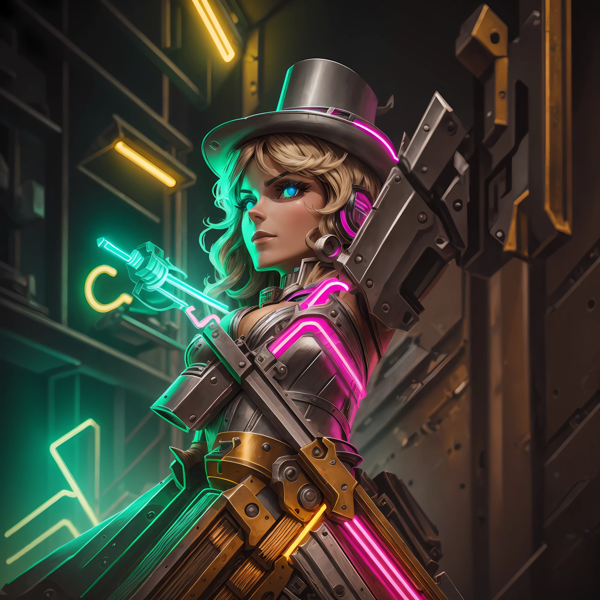 Corinthian musketeer, metal parts, neon