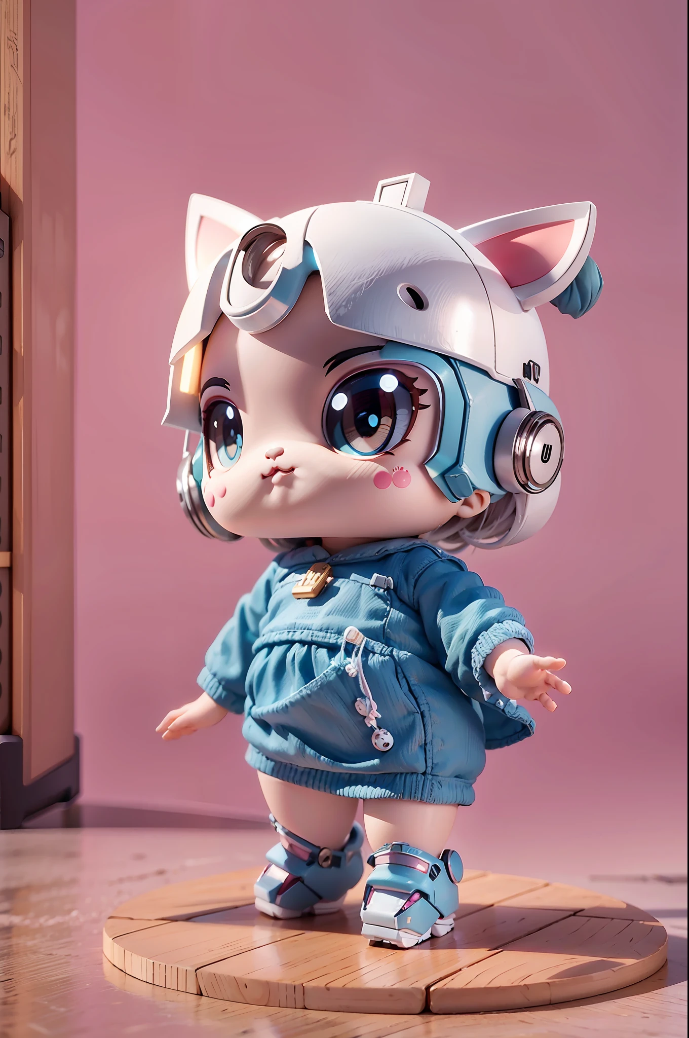 Cute cartoon lamb, cute, playful, naughty, solid model blind box, 3D mecha, white metal mecha material, bubble mart style, Pixar style, clay material, exquisite facial features, rich expressions, blind box style, looking at the audience, full body photo, edge light, fine light, cyberpunk, IPby pop mart, octane rendering, blender, super quality, ultra HD, 8K --AR 3:4,--niji5, expressive style --s 400, -niji5:2