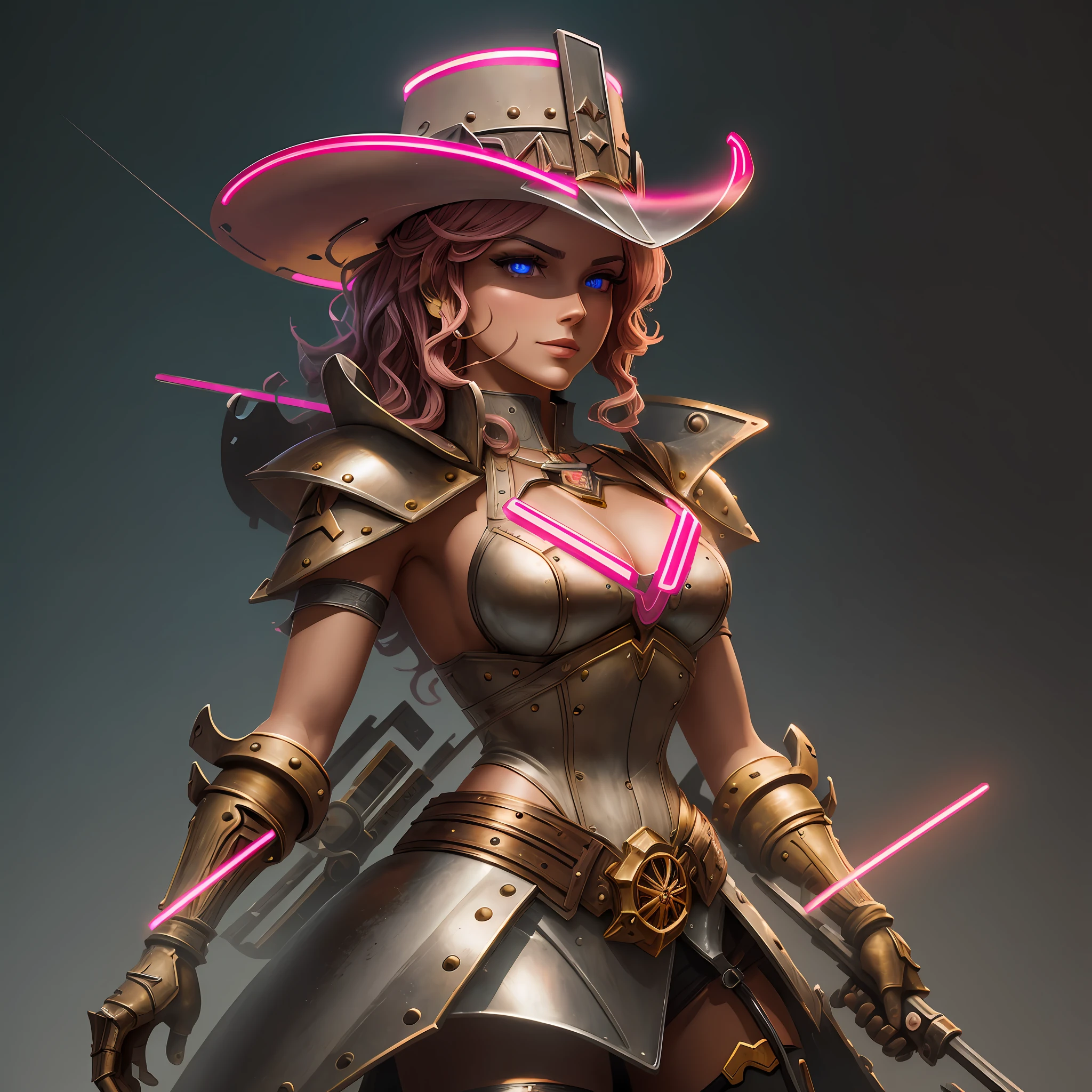 Corinthian musketeer, metal parts, neon