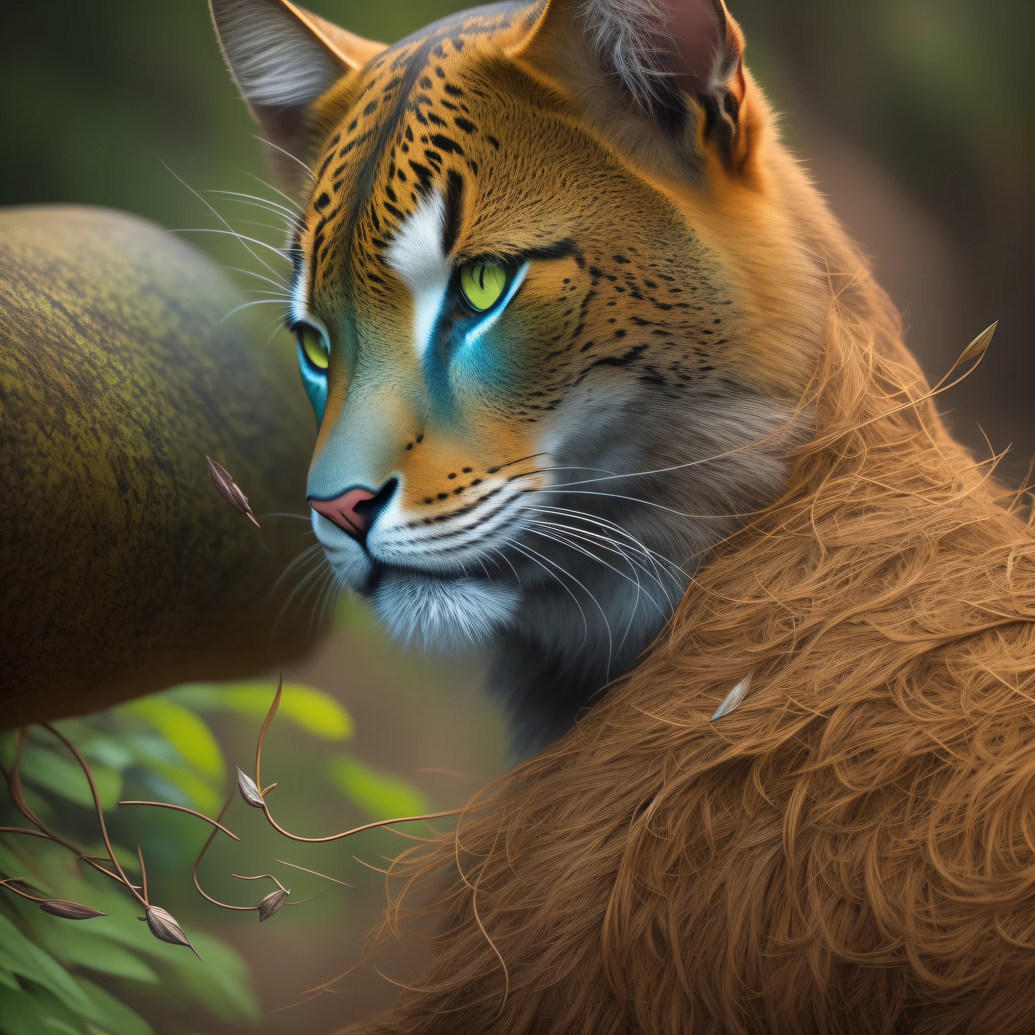 A living planet with animals and plants, macro photography, full frame, close-up, high-quality textures, cinematic 4D rendering, high-quality textures, rich 3D rendering, FXAA, natural background, concept art, rich vivid colors, ambient lighting, dynamic lighting, 8k, Houdini algorhitmic pattern, by James Jean and by artgerm, by richard Rackham and by magali villeneuve