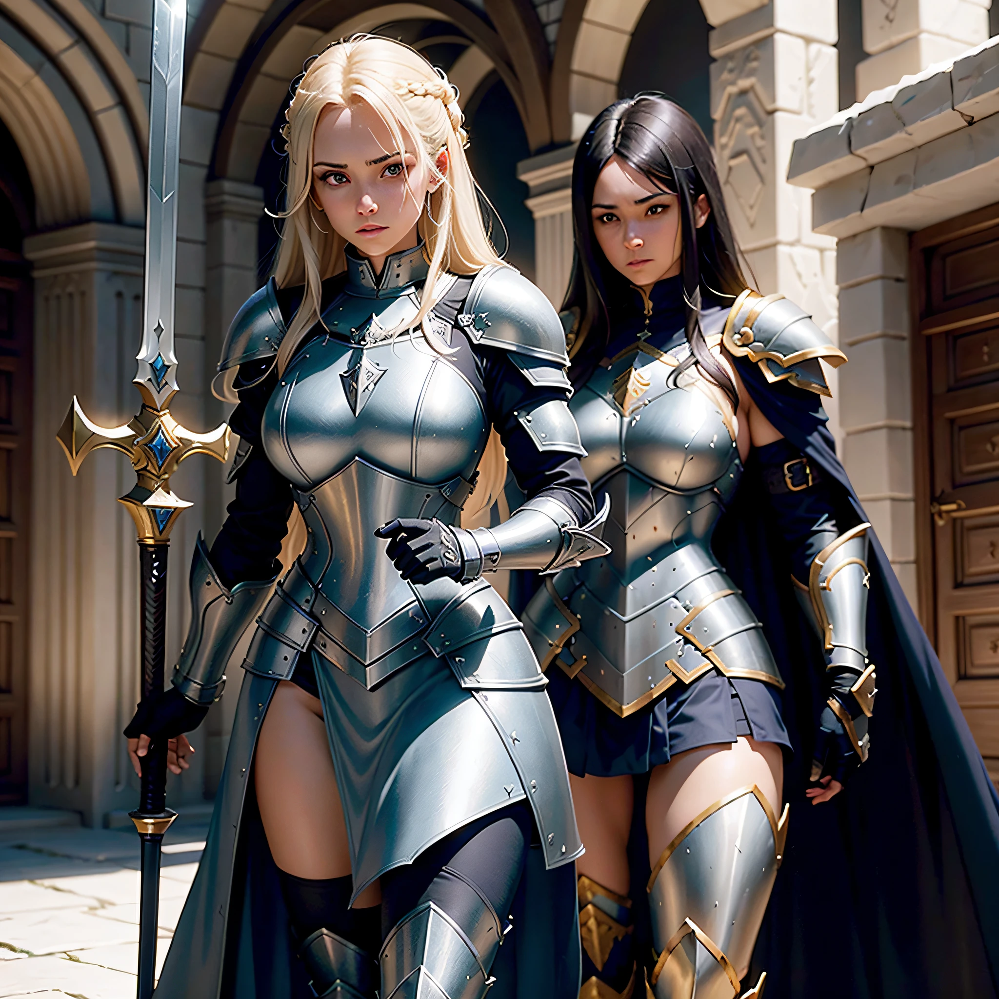 A paladin is a holy crusader, sworn to an oath to promote and fight for their beliefs and values. As paragons of their beliefs, paladins were granted the ability to wield divine magic by deities or similar powers. The defining characteristic of a paladin is their oath, which most frequently calls upon a paladin to battle the forces of evil and to defend justice wherever they could
1
.
Regarding the armor, there are different types of armor that a paladin can wear, including heavy armor. A female paladin miniature in heavy armor is available on Etsy
2
. However, the search results do not specify the type of armor that the female paladin wears. You mentioned carbon fiber and steel armor, but it is unclear if these are the preferred armor types for the paladin.
As for the weapon of choice, the search results show that a dual wield claymore is a popular choice for a paladin
3
. However, the search results do not specify if the female paladin in question wields a dual wield claymore. The search results do show an Elemental Sword, which is a magical sword that has the four great elements within and enables the user to unleash great effects on enemies that are not water/wind/earth or fire property
4
.
In summary, the physical description of a female paladin can vary depending on the individual's preferences. The search results provide information on the general characteristics of a paladin, including their oath and ability to wield divine magic. The search results also suggest that a dual wield claymore is a popular weapon choice for a paladin, but it is unclear if the female paladin in question wields this weapon.