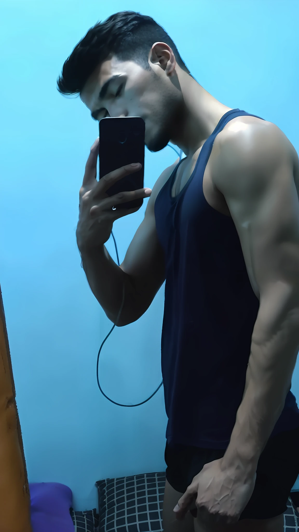 arafed man with short hair and no shirt standing next to a wall, lean man with light tan skin, chiseled abs, sweaty abs, shirtless, beautiful handsome body, attractive body, model with attractive body, strong masculine features, with abs, handsome male, prefect body, fitness model, sexy masculine