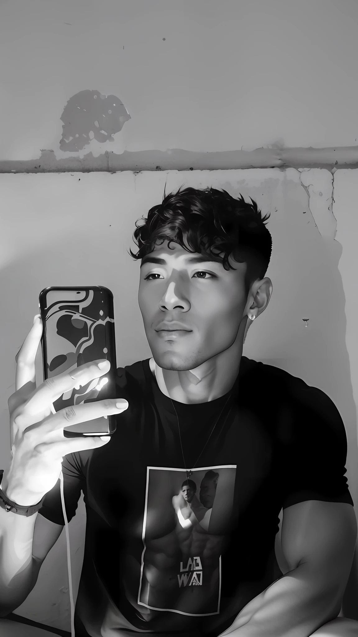 arafed man with short hair and no shirt standing next to a wall, lean man with light tan skin, chiseled abs, sweaty abs, shirtless, beautiful handsome body, attractive body, model with attractive body, strong masculine features, with abs, handsome male, prefect body, fitness model, sexy masculine