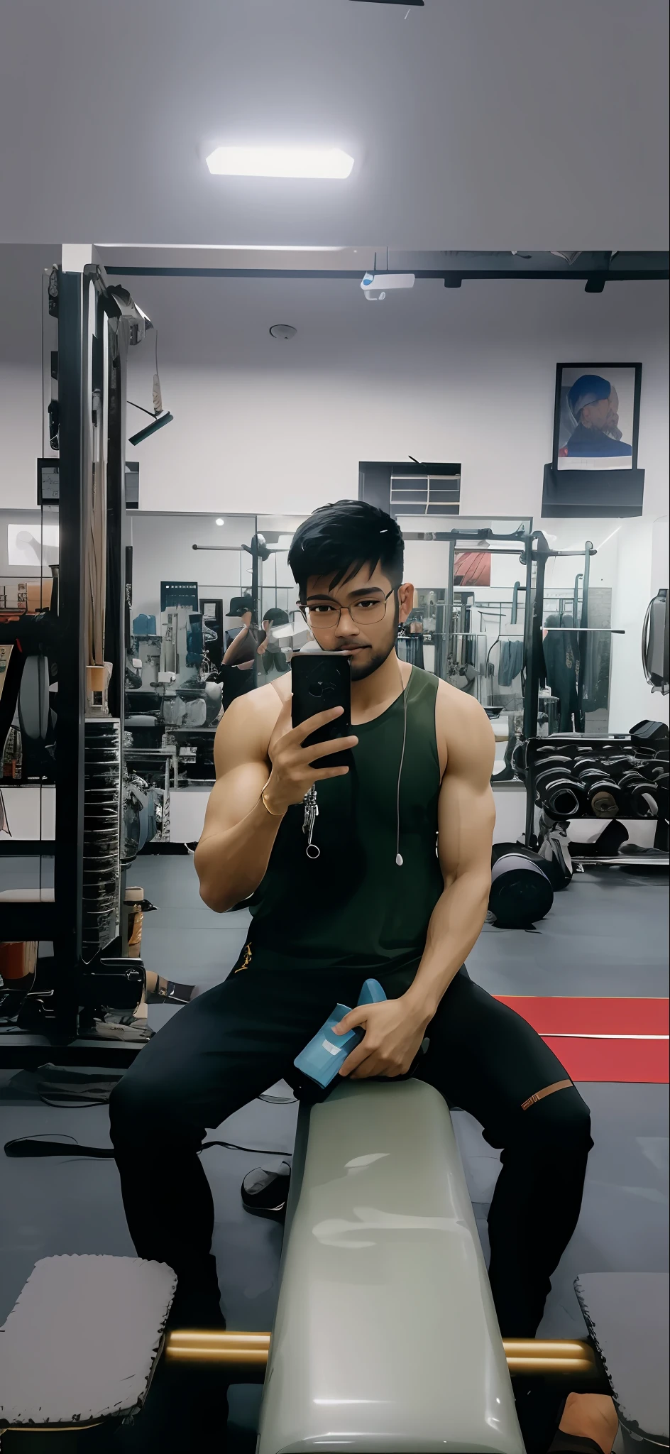 beautiful adult Indonesian college men, bara, hairy chest, pubic hair, wearing clear glasses, light smile, facial hair, military crew cut, in tight outfit, inside the shower room, ((slim, muscular)), photorealistic, photo, masterpiece, realistic, realism, photorealism, high contrast, photorealistic digital art trending on Artstation 8k HD high definition detailed realistic, detailed, skin texture, hyper detailed, realistic skin texture, armature, best quality, ultra high res, (photorealistic:1.4),, high resolution, detailed, raw photo, sharp re, by lee jeffries nikon d850 film stock photograph 4 kodak portra 400 camera f1.6 lens rich colors hyper realistic lifelike texture dramatic lighting unrealengine trending on artstation cinestill 800,