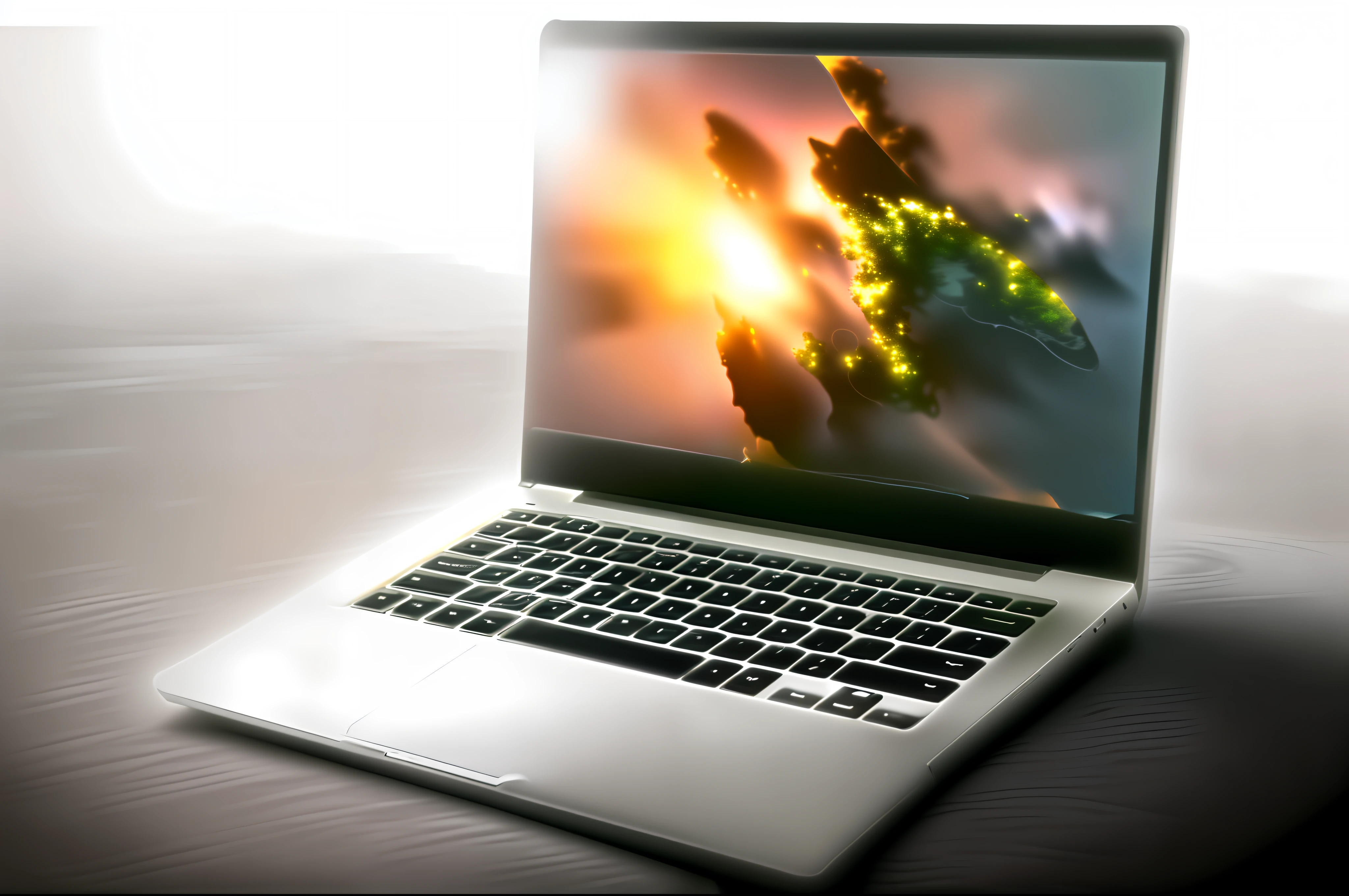 a close up of a laptop computer on a white surface, 4 k - h 6 4 0, mid-view, ƒ/5.0, galaxy, high rendering, - h 8 5 0 - w 6 0 0, full - view, xf iq 4, xf iq4, h 640, h 6 4 0, laptops