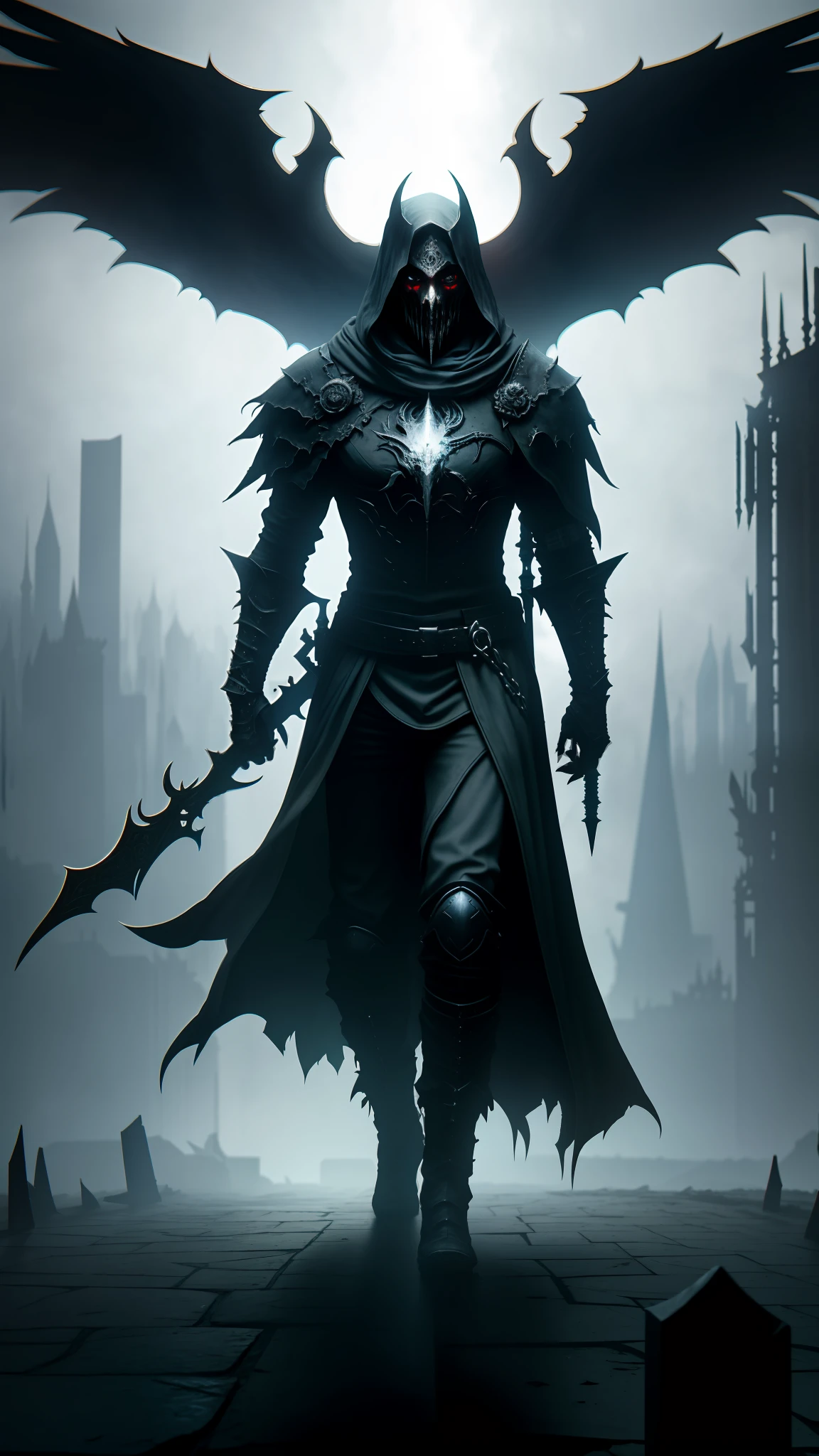 dark, (ashenhard style:1.1), a large and ominous pale face hovers in the air over a cyberpunk cityscape on the horizon below, masterpiece, best quality, intricate detail, absurdres, chromatic aberration, depth of field, soft lighting, tone mapped, highly detailed, artstation, concept art, smooth, sharp focus, dramatic lighting, highly detailed artwork, cinematic, trending on Artstation, 8K, incredible shadows, (highly detailed background:1.0)