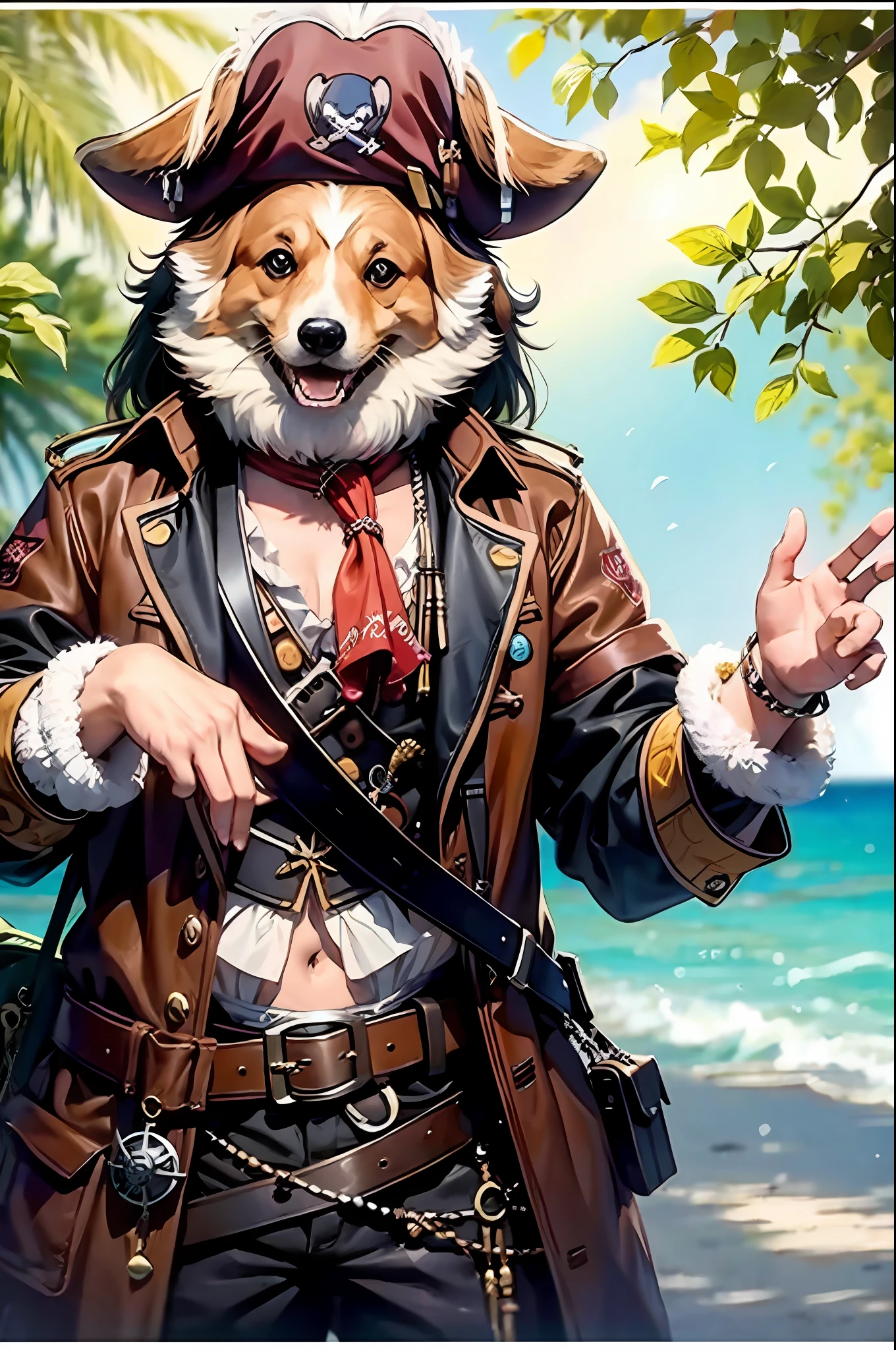 corgi as a Jack sparrow