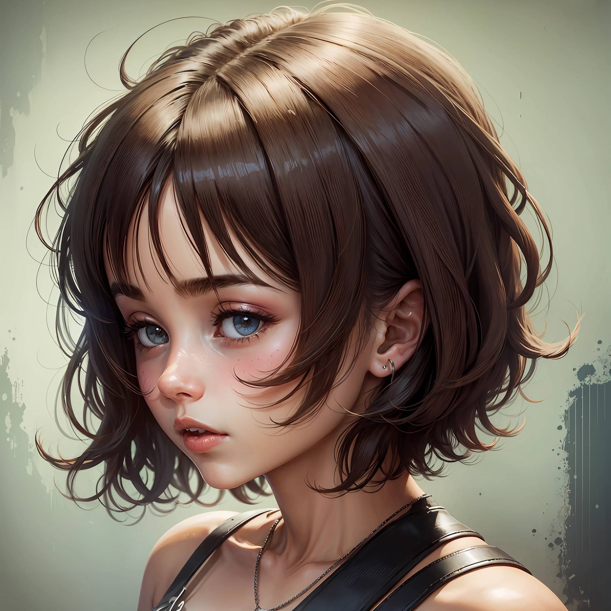 Short woman,hair by the shoulders brunette --auto --s2
