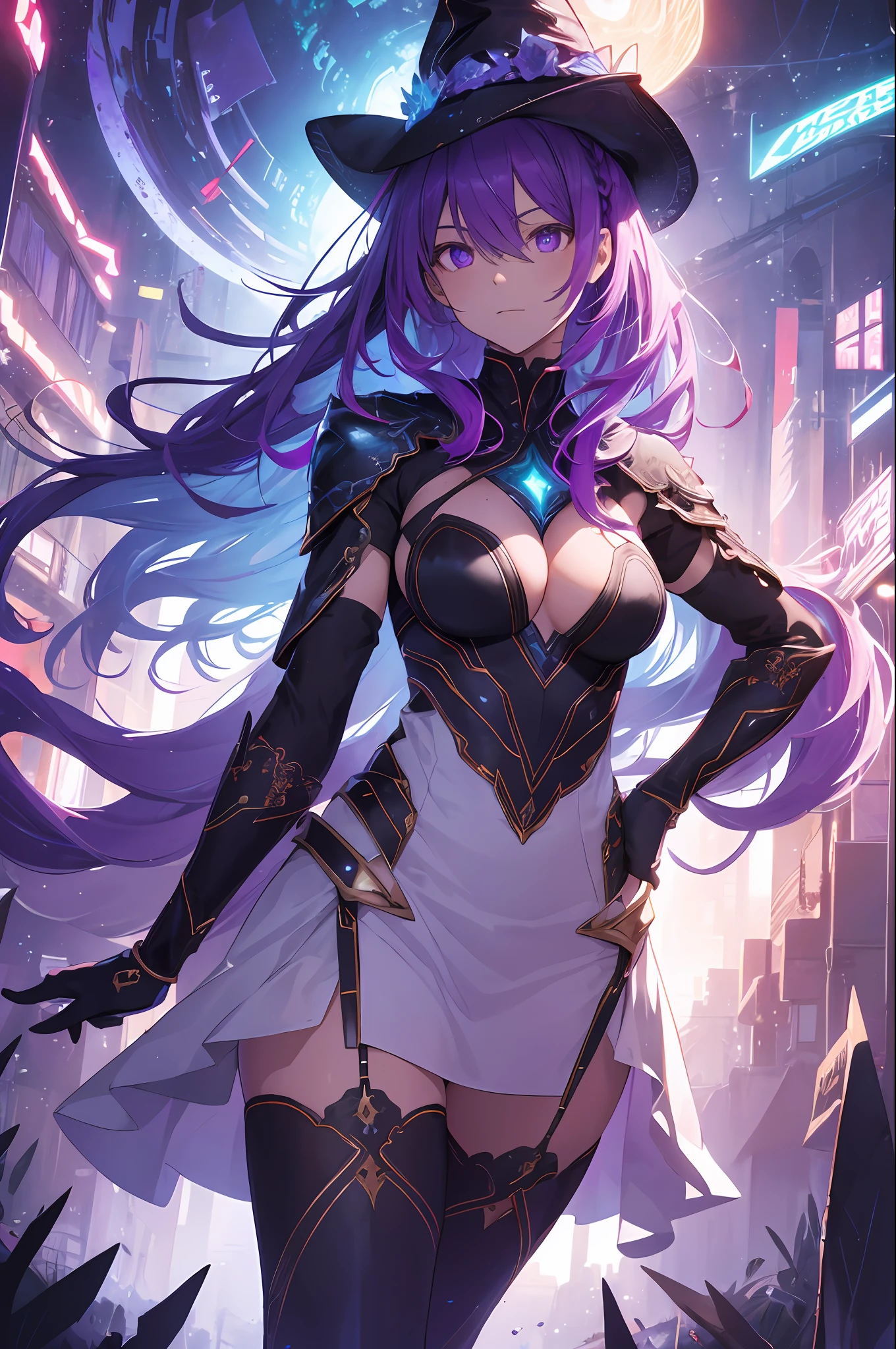 ((white outfit)), revealing, big breasts, 30 years old, young beautiful girl, ultra detailed, official art, unity 8k wallpaper, BREAK, neon lighting, (vibrant glow):1.2, dynamic colors, striking contrast, futuristic vibe, electric energy, reflective surfaces, masterpiece, best quality, ultra-detailed, illustration, 1girl, solo, fantasy, flying, broom, night sky, outdoors, magic, spells, moon, stars, clouds, wind, hair, cape, hat, boots, broomstick, glowing, mysterious, enchanting, whimsical, playful, adventurous, freedom, wonder, imagination, determination, skill, speed, movement, energy, realism, naturalistic, figurative, representational, beauty, fantasy culture, mythology, fairy tales, folklore, legends, witches, wizards, magical creatures, fantasy worlds, composition, scale, foreground, middle ground, background, perspective, light, color, texture, detail, beauty, wonder, adult, 30 years old, loraeyes, pauldrons, magic circle, evil, vampire teeth, 30 years old, adult, magic circle, magic_circle, red_glow, red glow, (masterpiece, best quality, ultra-detailed, best shadow), (detailed background,dark fantasy), (beautiful detailed face), high contrast, (best illumination, an extremely delicate and beautiful), ((cinematic light)), colorful, hyper detail, dramatic light, intricate details, (1 girl, solo, purple glowing hair, sharp face, long braided hair, purple glowing eyes, hair between eyes, dynamic angle, magic circle), blood splatter, swirling black light around the character, depth of field, black light particles, (broken glass),, 30 years old, beautiful girl, ultra detailed, official art, unity 8k wallpaper, BREAK, neon lighting, (vibrant glow):1.2, dynamic colors, striking contrast, futuristic vibe, electric energy, reflective surfaces