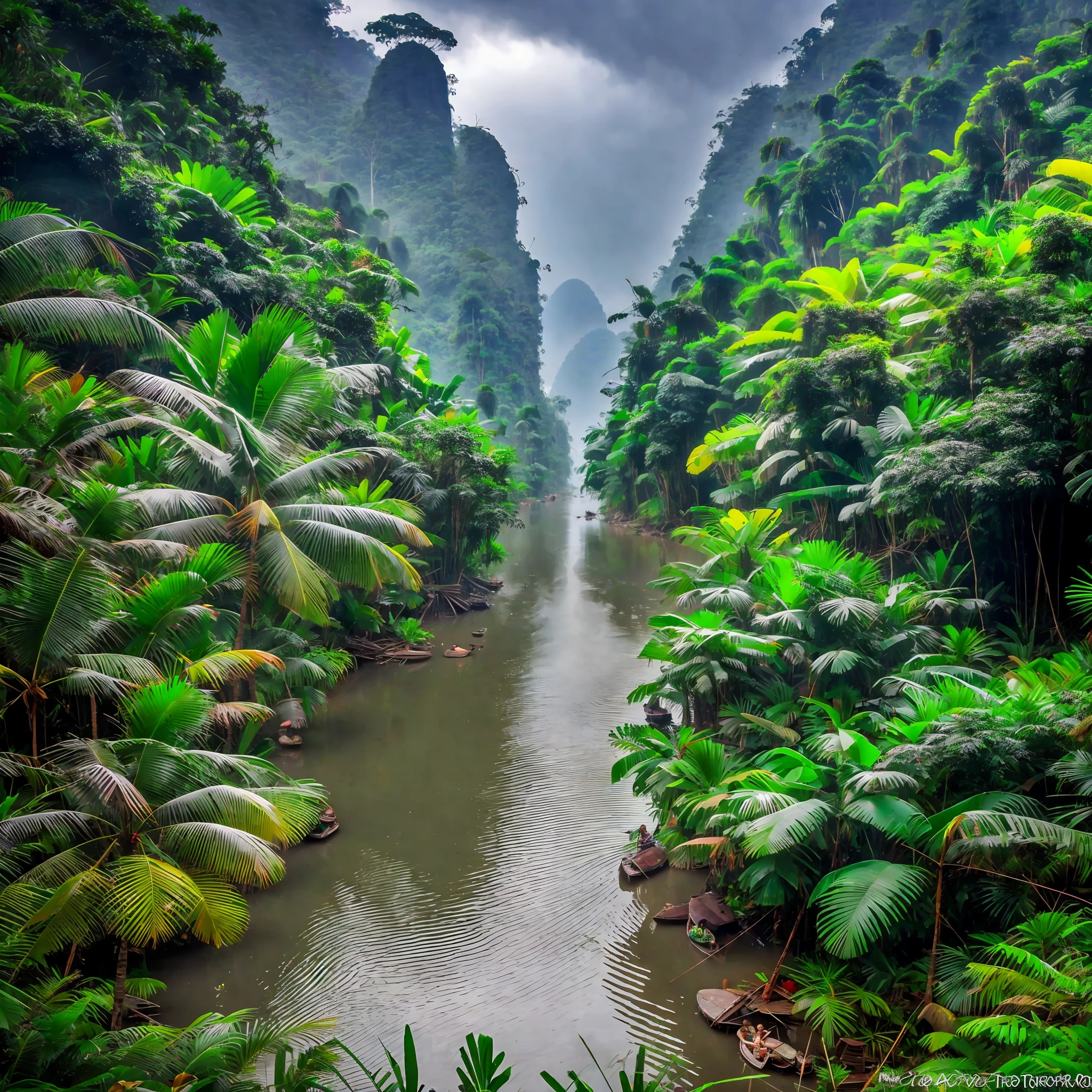 Pictures Vietnam In the jungle wide river Cloudy --auto --s2