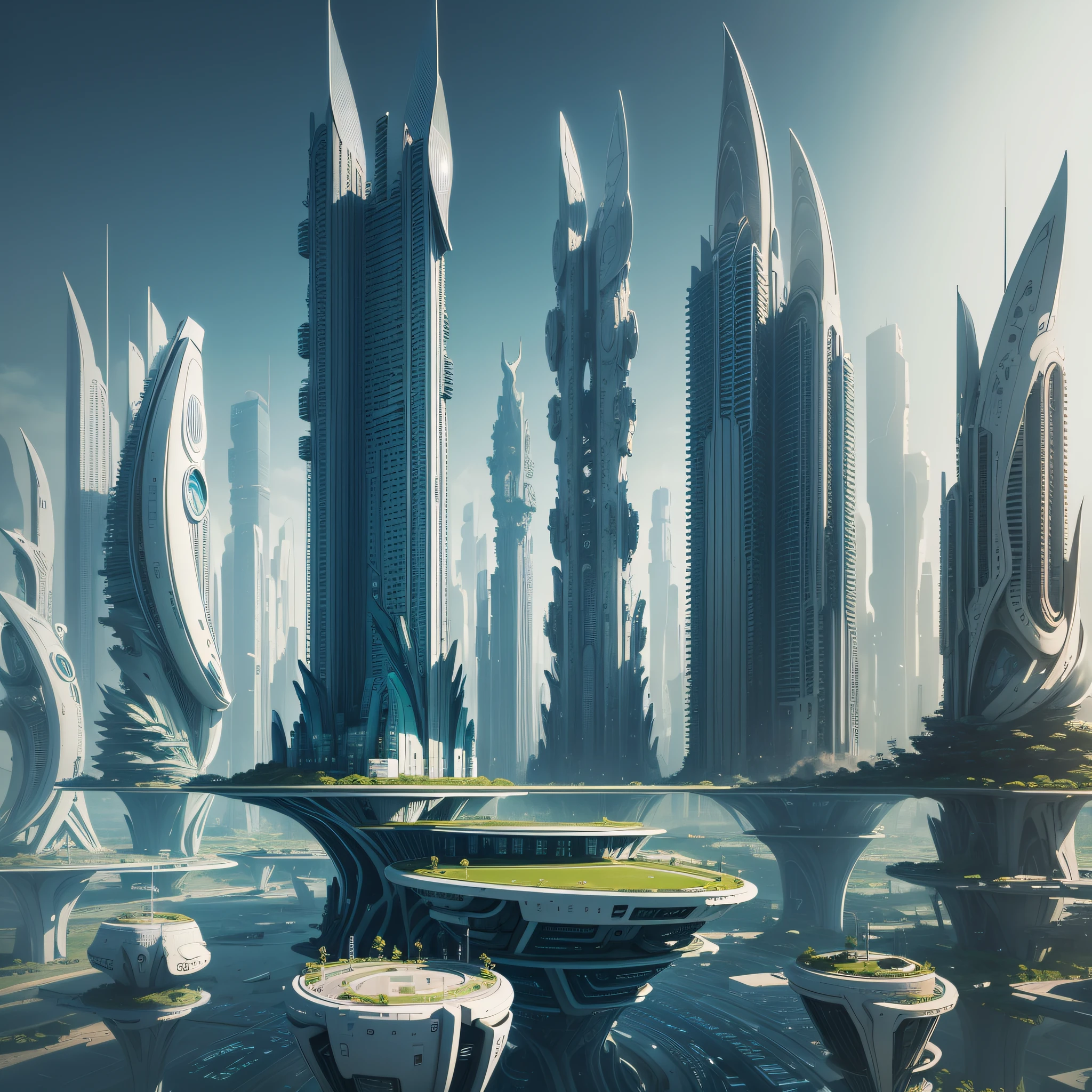 Futuristic city with ultra modern buildings and alien architecture --auto --s2