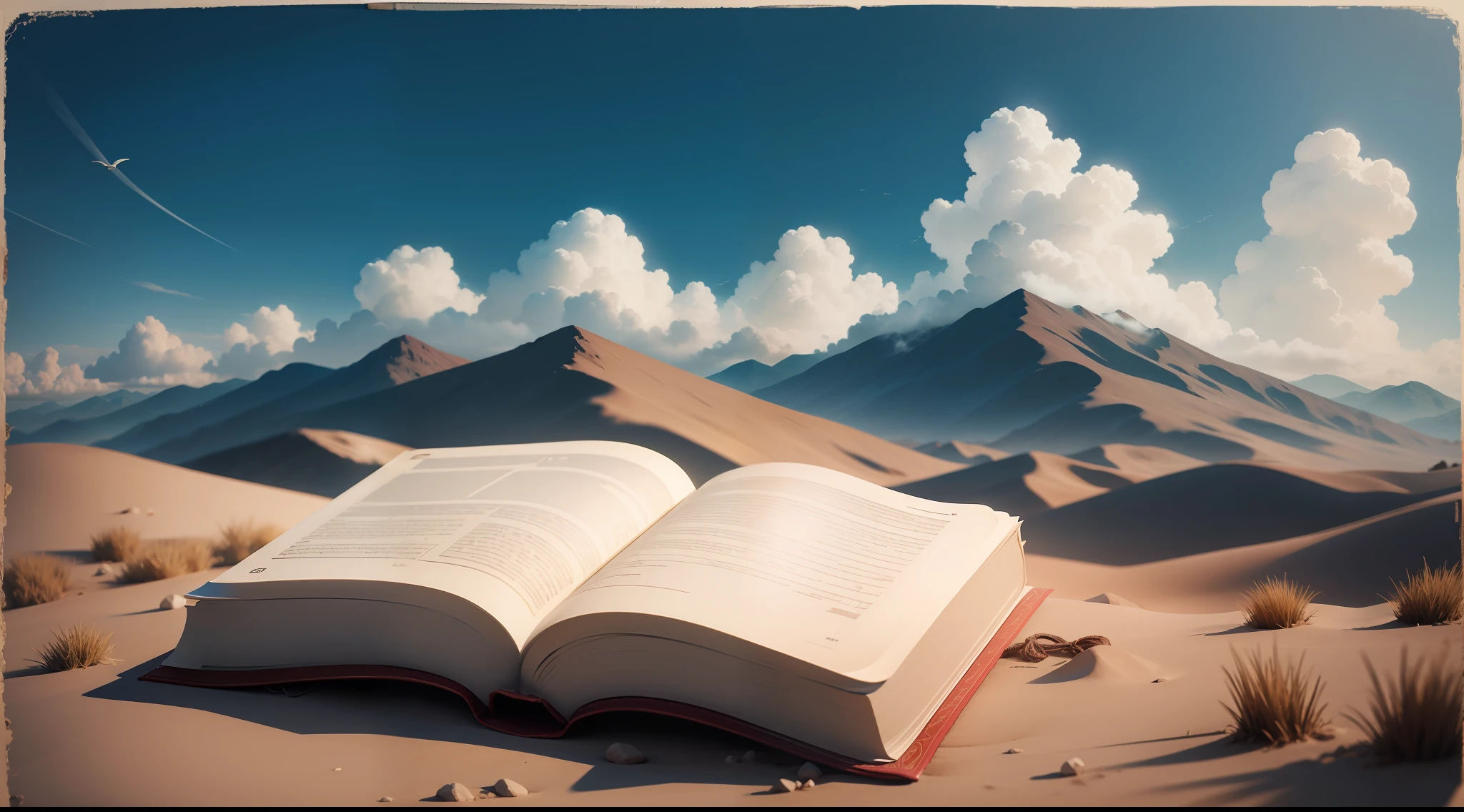 a Bible, in sky