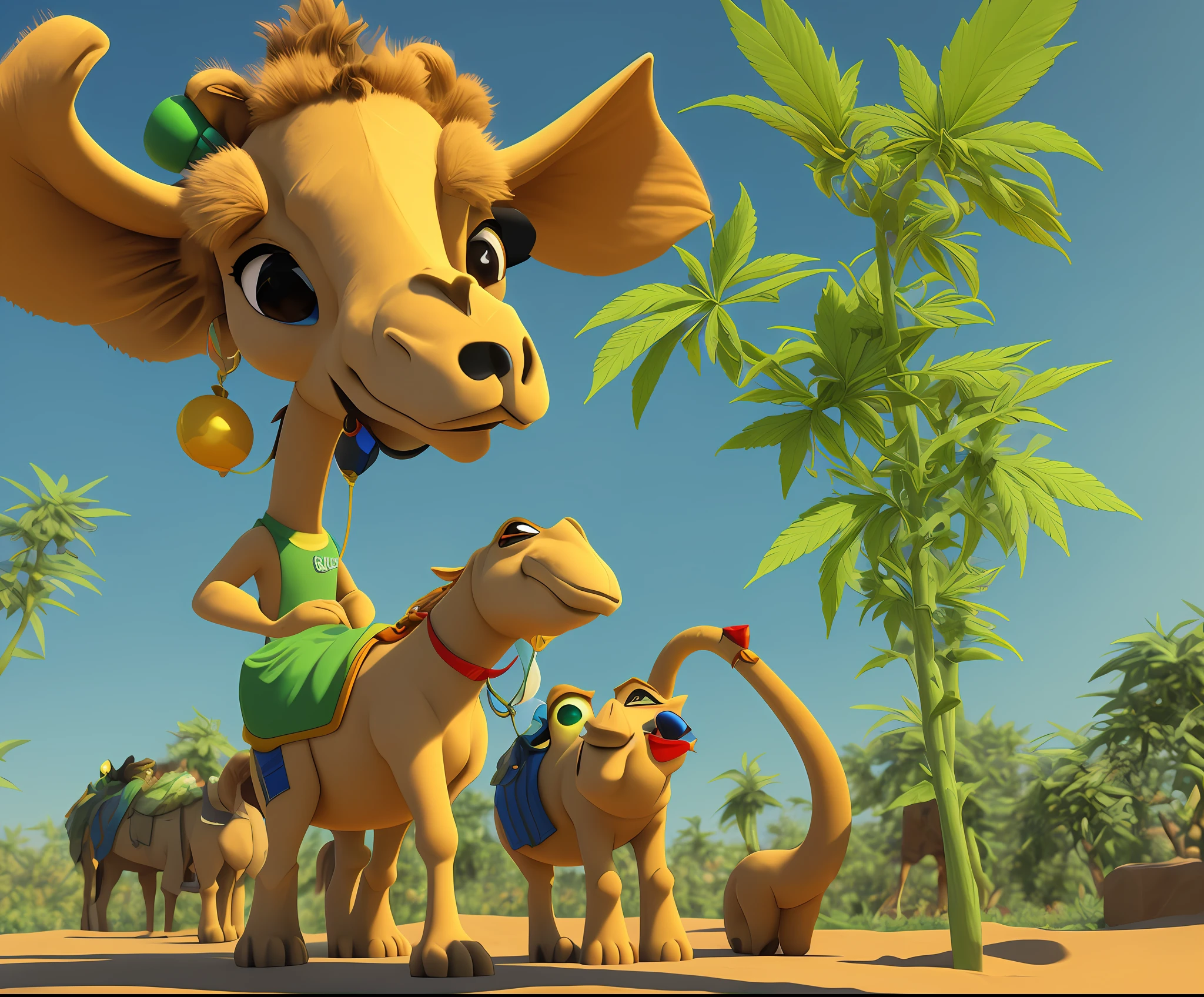 Cannabis camel style pixar 3d