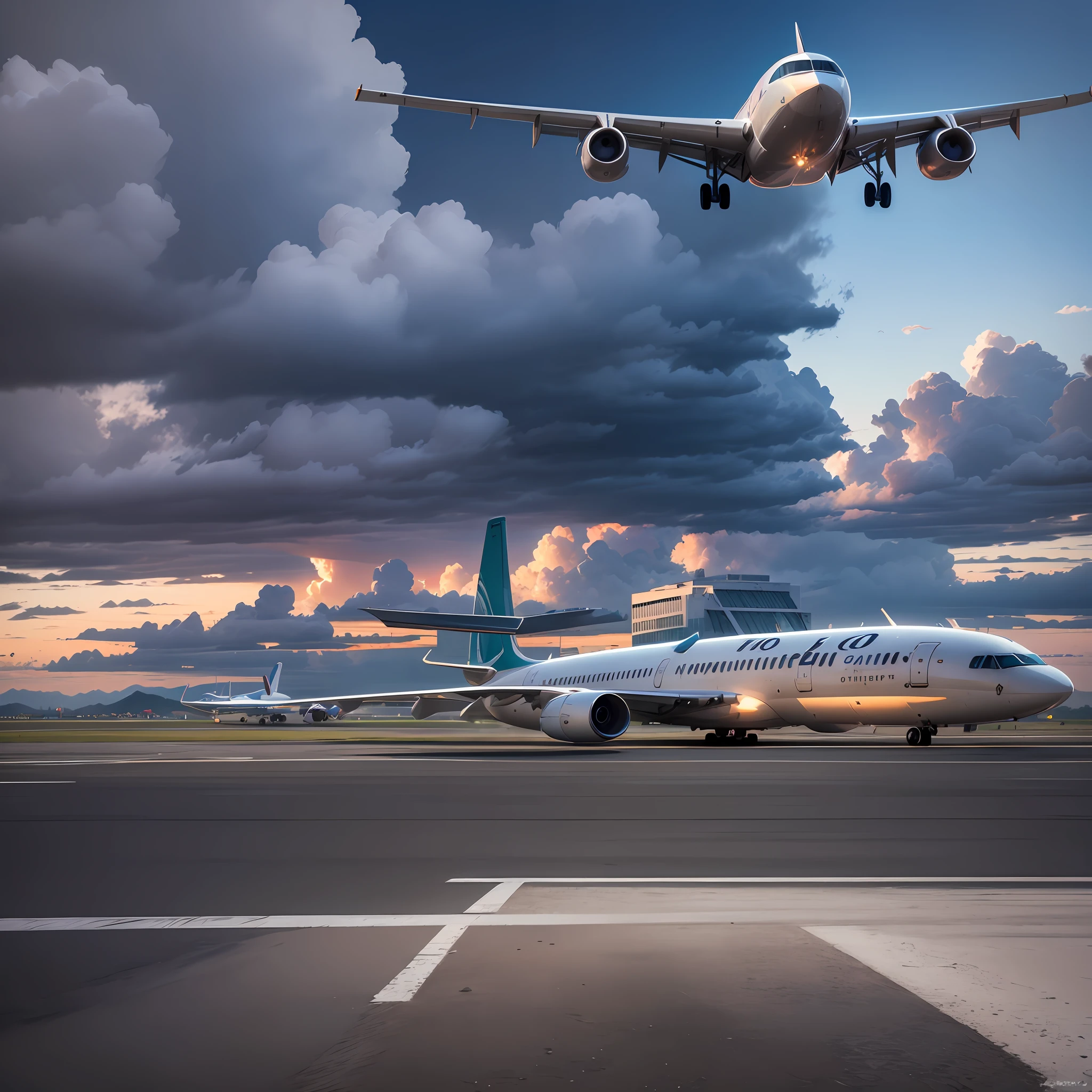 Create a realistic scenario of an airport runway with a plane already stopped on the runway in the background, and contrasting with a Rio de Janeiro landscape with Christ the Redeemer in the distance. Make sure the resulting image looks realistic, with details that capture the essence of the scene. Add textures and details to the plane and runway to make them more realistic, such as the plane's metal look and the runway's asphalt look. Make sure that the Rio landscape with Christ the Redeemer in the distance is an important element of the scene, adding details that highlight the natural beauty of Rio de Janeiro. Add textures and details to make the image more interesting, such as the appearance of clouds and sky colors. Make sure the resulting image is a high resolution, 8K quality." —c 10 —ar 2:3 --auto --s2