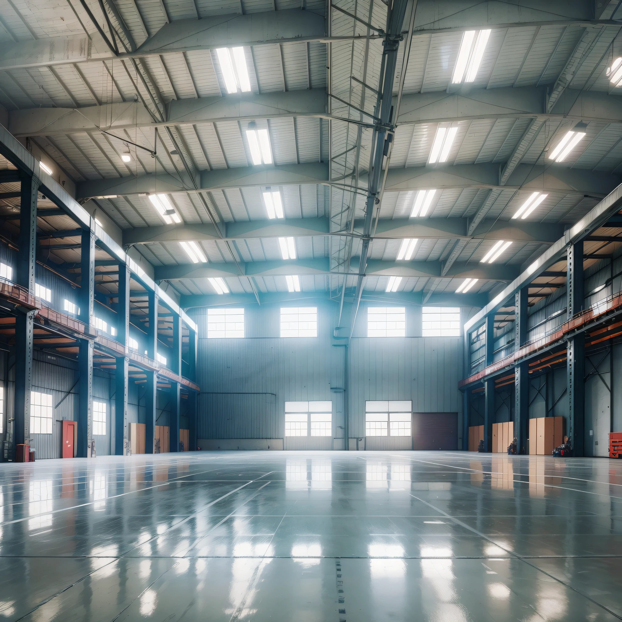 industrial space, white warehouse background, empty warehouse background, [empty warehouse] background, inside warehouse, industrial photography, warehouse, industrial factory, vast empty hall, industrial architecture, factory floor, interior of giant robot factory, futuristic --auto --s2