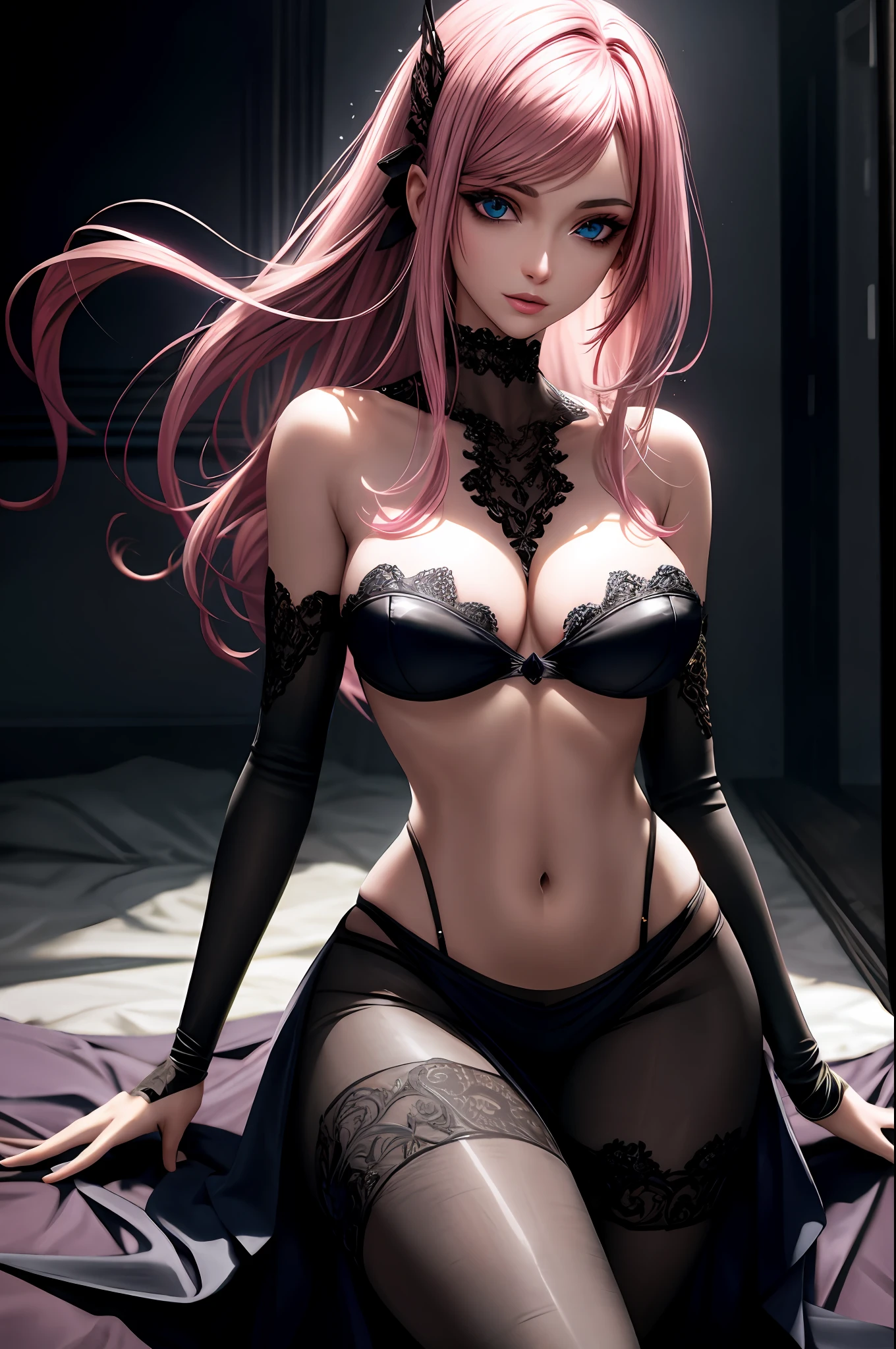 nsfw:1.5, masterpiece, best quality, high quality, high definition, high quality texture, high quality shadow, high detail, beautiful detailed, finely detailed, extremely detailed cg, detailed texture, a realistic representation of the face, realistic, colorful, delicate, cinematic light, side lighting, Lens Flare, Ray tracing, sharp focus, (1girl, __focus__:1.3), (complex details, makeup, PureErosFace_V1:0.5), (beautiful and delicate detailed face, Detailed beautiful and delicate eyes, a perfect face proportion, highly detailed skin, detailed skin, best ratio four fingers and a thumb, arms under chest, medium large breasts, wide hips, flat belly, slim and thin, __moda__, __cabelo__:1.3), __localização__,, pink hair, blue eyes, pantyhose, bare shoulder, realistic eyes, realistic face