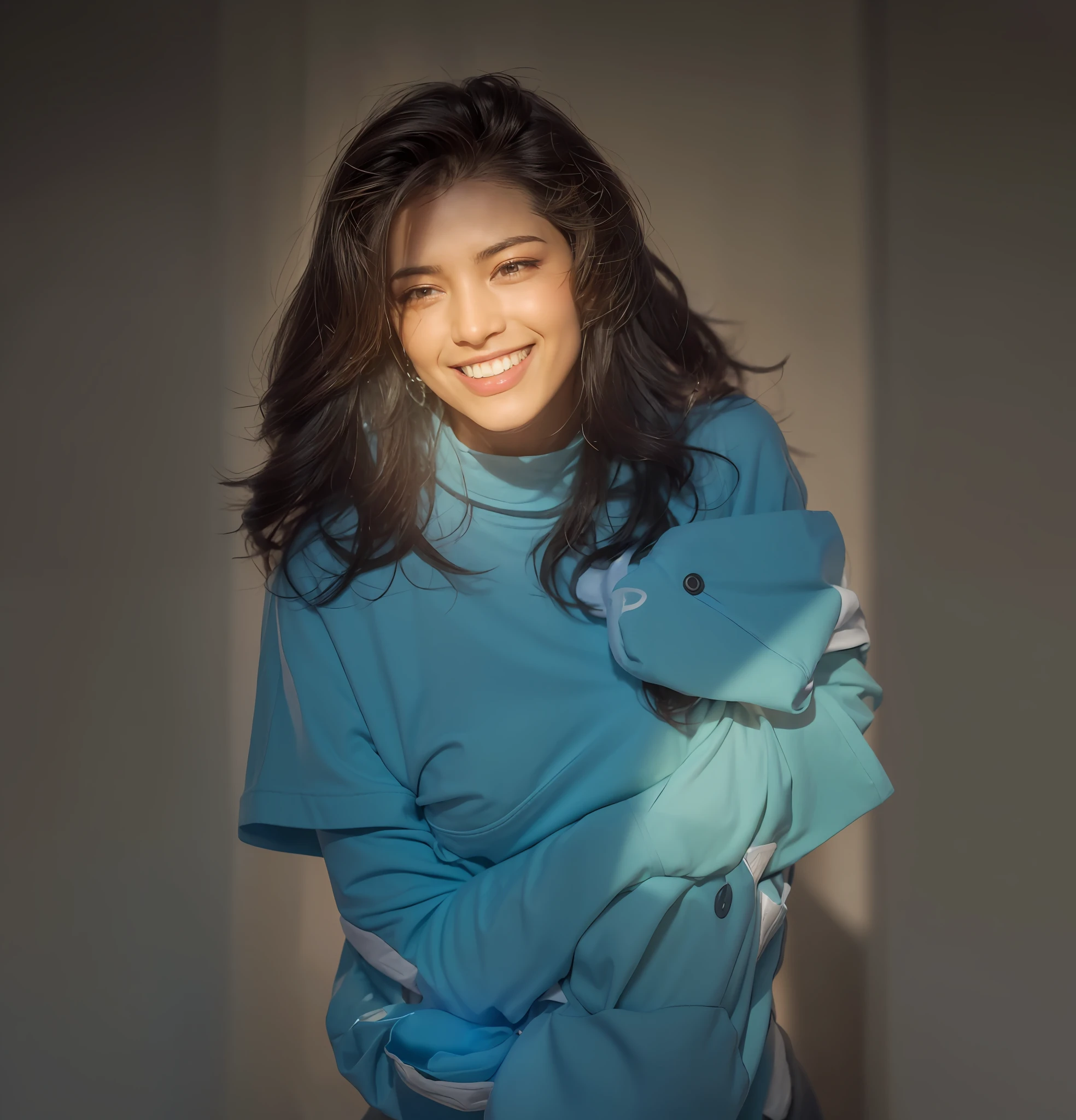 dressed, (use the same photo as ControlNet: 1.4), (perfect teeth, 1.4), (realistic photo: 1.4), (hyper realistic: 1.4), (realistic: 1.3), (softer lighting: 1.05), (increase cinematic lighting quality: 0.9), 32K, 1girl, 20yo girl, realistic lighting, backlighting, light on face, ray trace, (bright light: 1.2), (increase quality: 1.4), (best quality real texture skin: 1.4), finely detailed eyes, finely detailed face, finely quality eyes, (tired and sleepy and satisfied: 0.0), closeup of the face, t-shirts, (Increase body line mood:1.1), (Increase the beauty of skin texture:1.1)