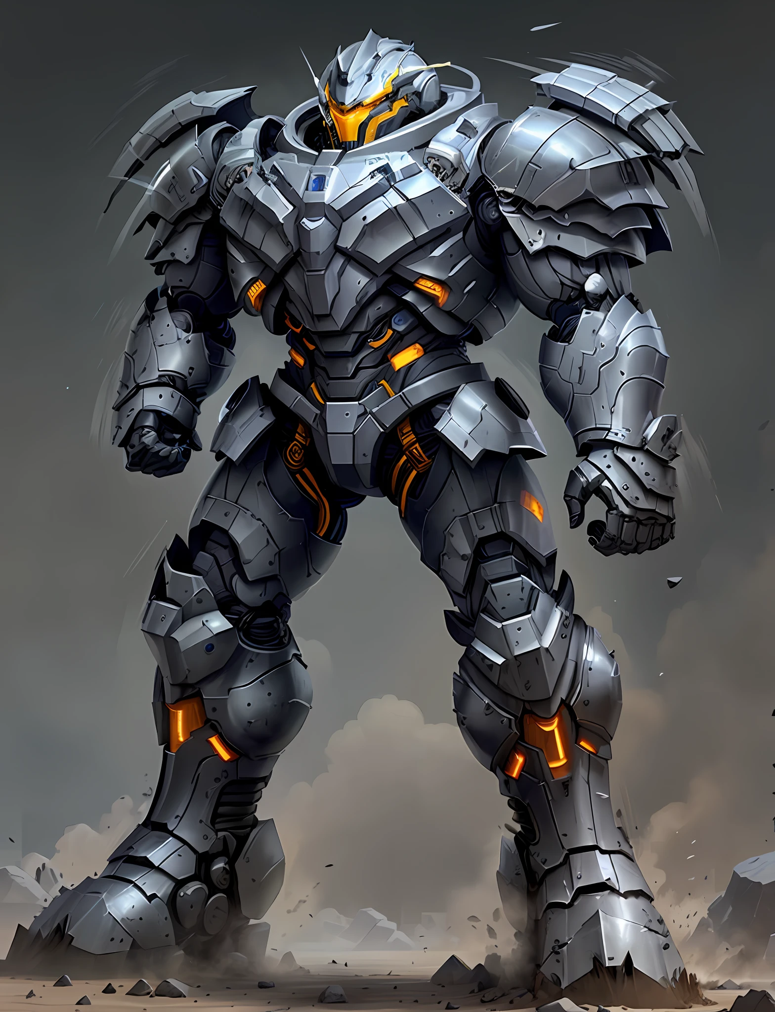 Robot, rich sense of mechanics, rich sense of layering, muscular shape armor, rich sense of layering, heavy armor, armored space suit, with a sense of heaviness, blue robot