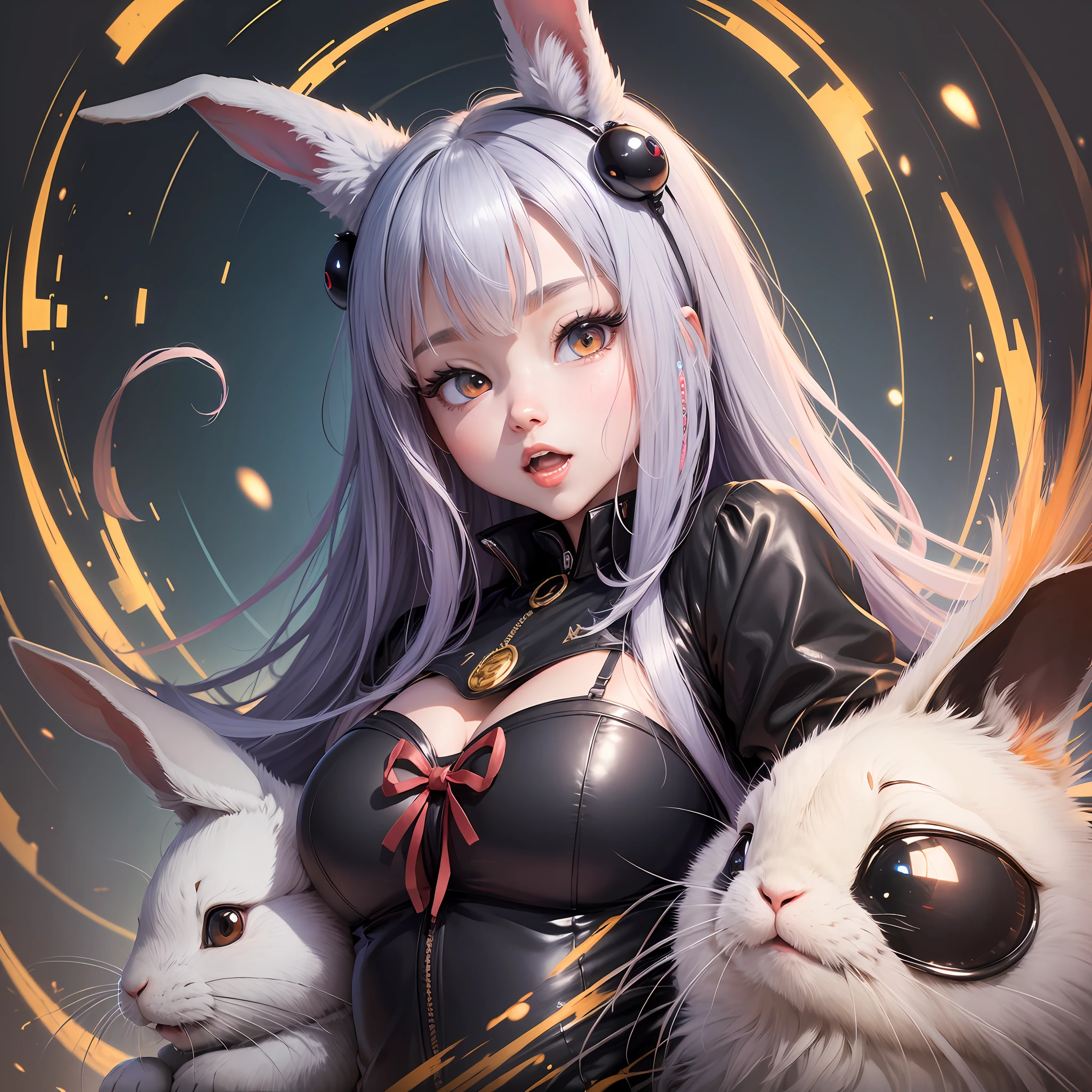 ((high quality)), ((masterpiece)), 8k, anime, black circle, rabbit, big teeth, (3307px x 4252px) --auto --s2