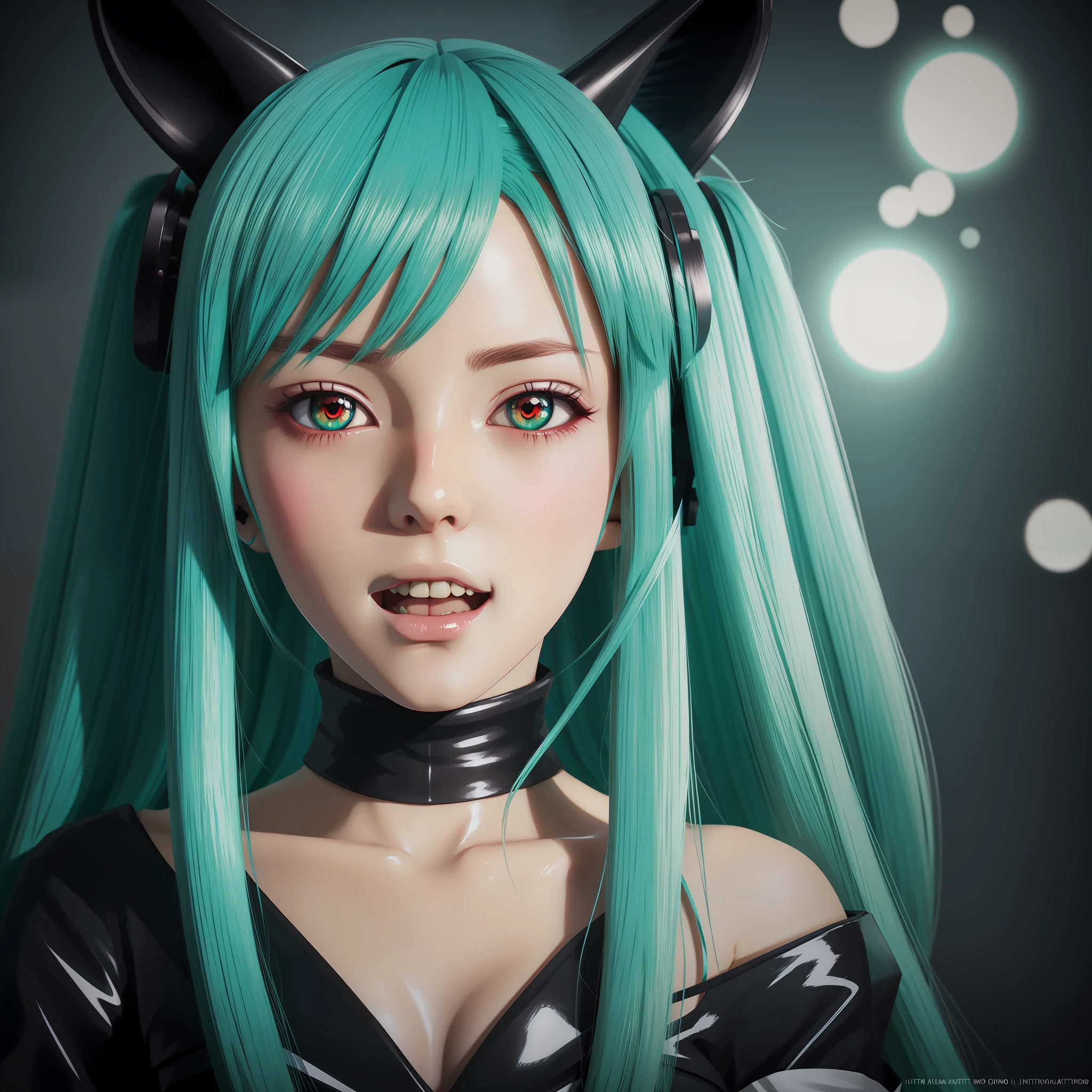 Hatsune Miku, high quality, horror, artstation, digital art by Ilya Kuvshinov