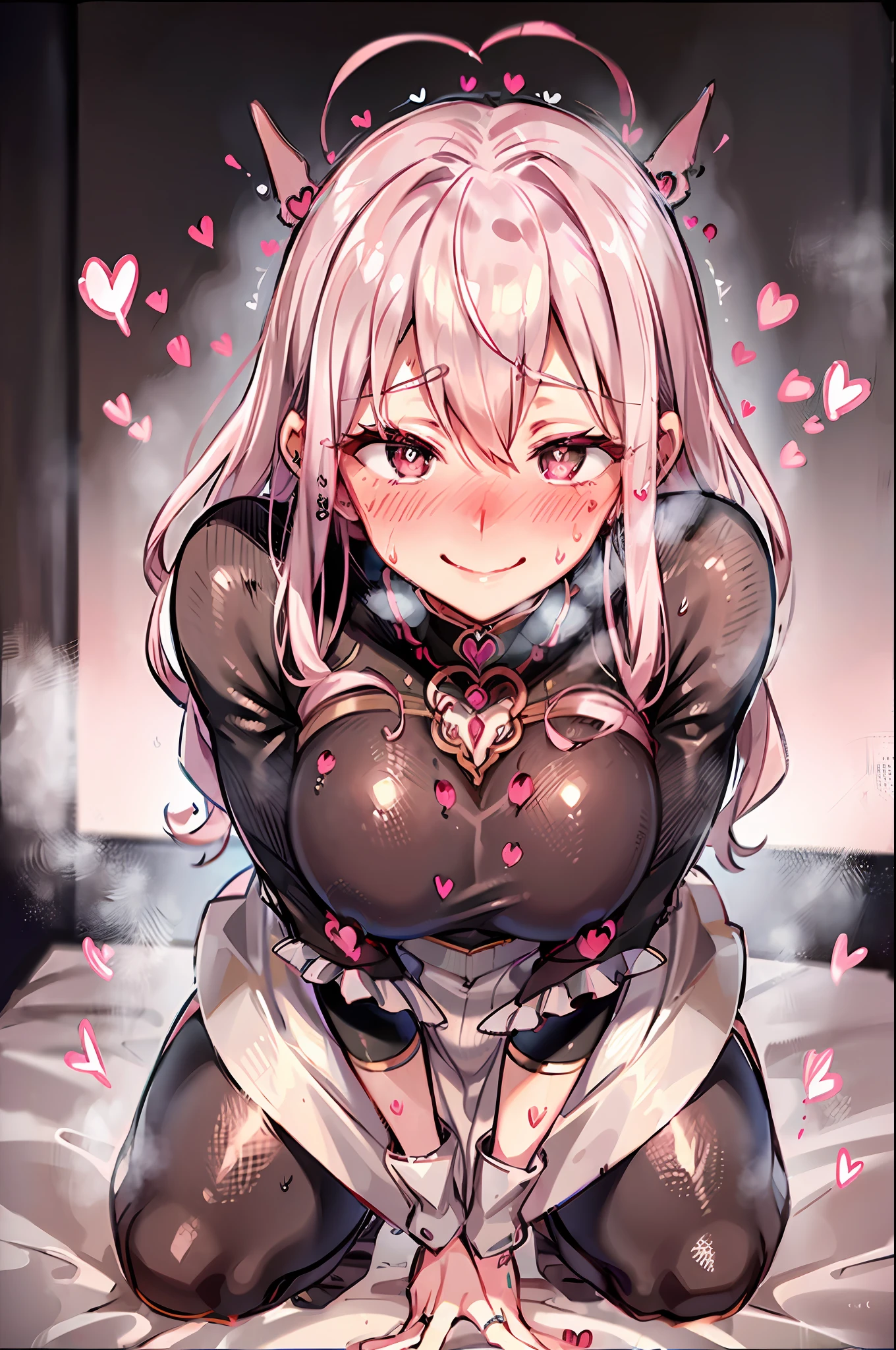 (blushing face:1.4), (heart-shaped pupil:1.4), (sweaty:1.5), (smiling:1.3), ((full body)),(erotic pose:1.3)