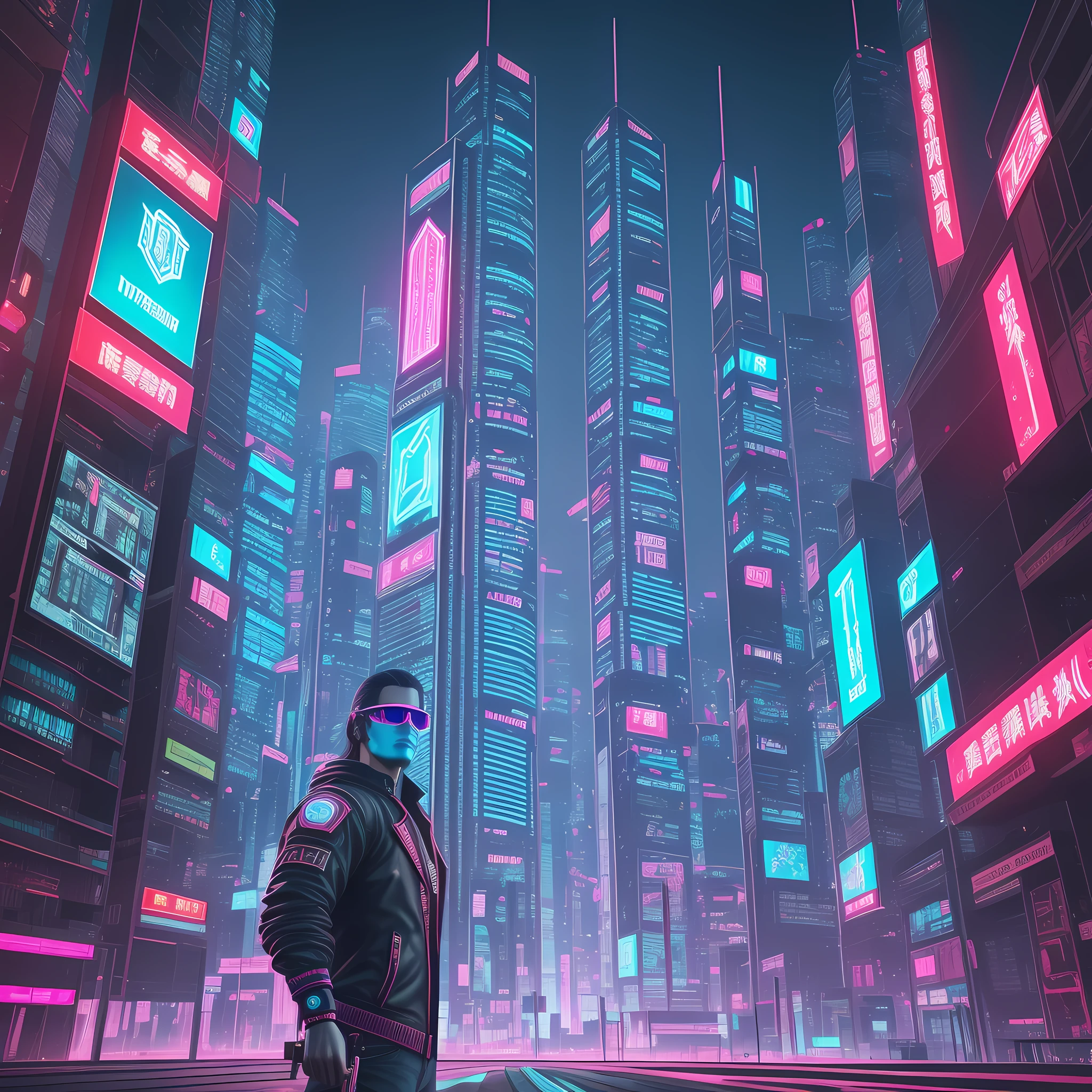 Cyberpunk, city, new logo, with chinoiserie, 8K, ultra-realistic --auto --s2