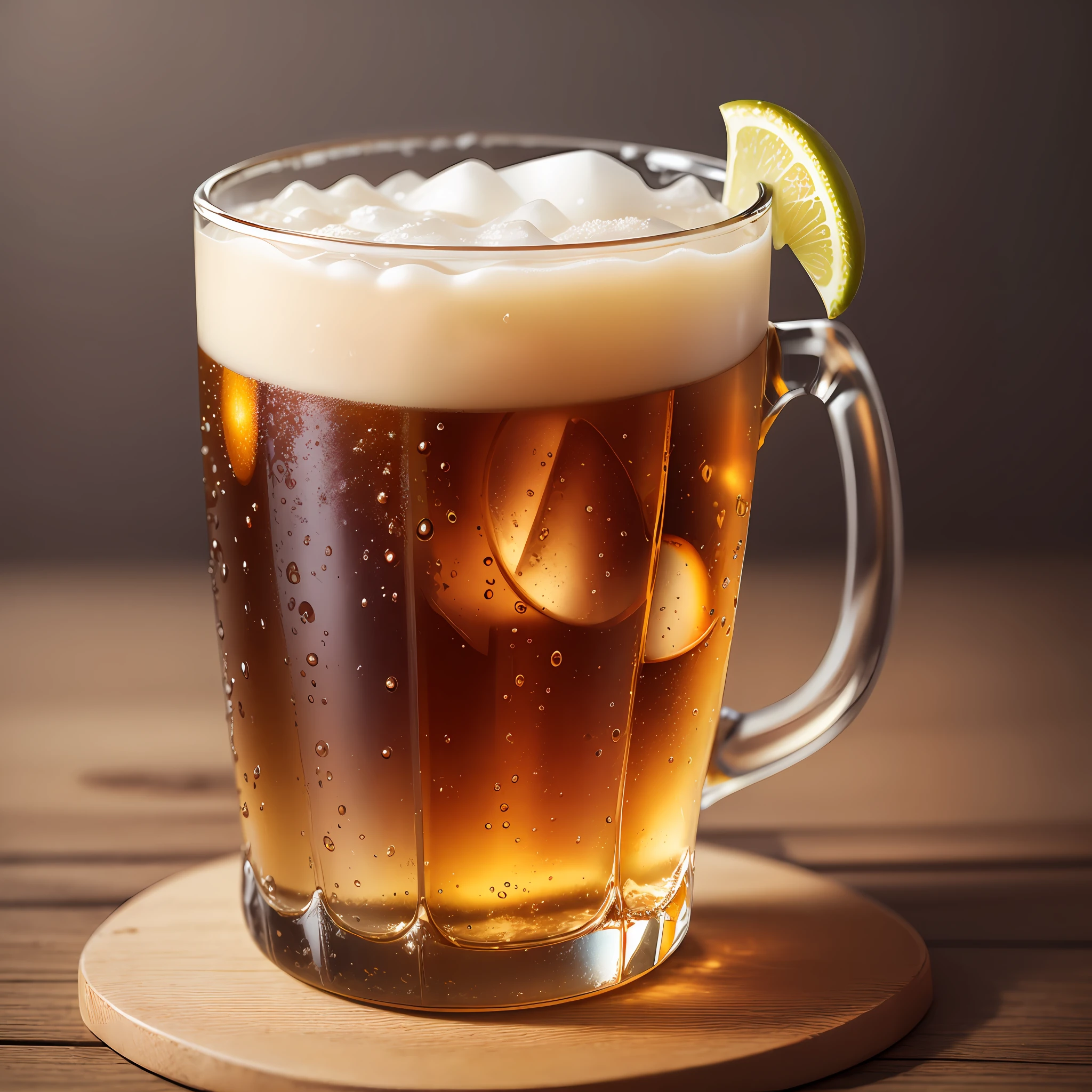 A super realistic photograph of a glass of cold beer --auto --s2
