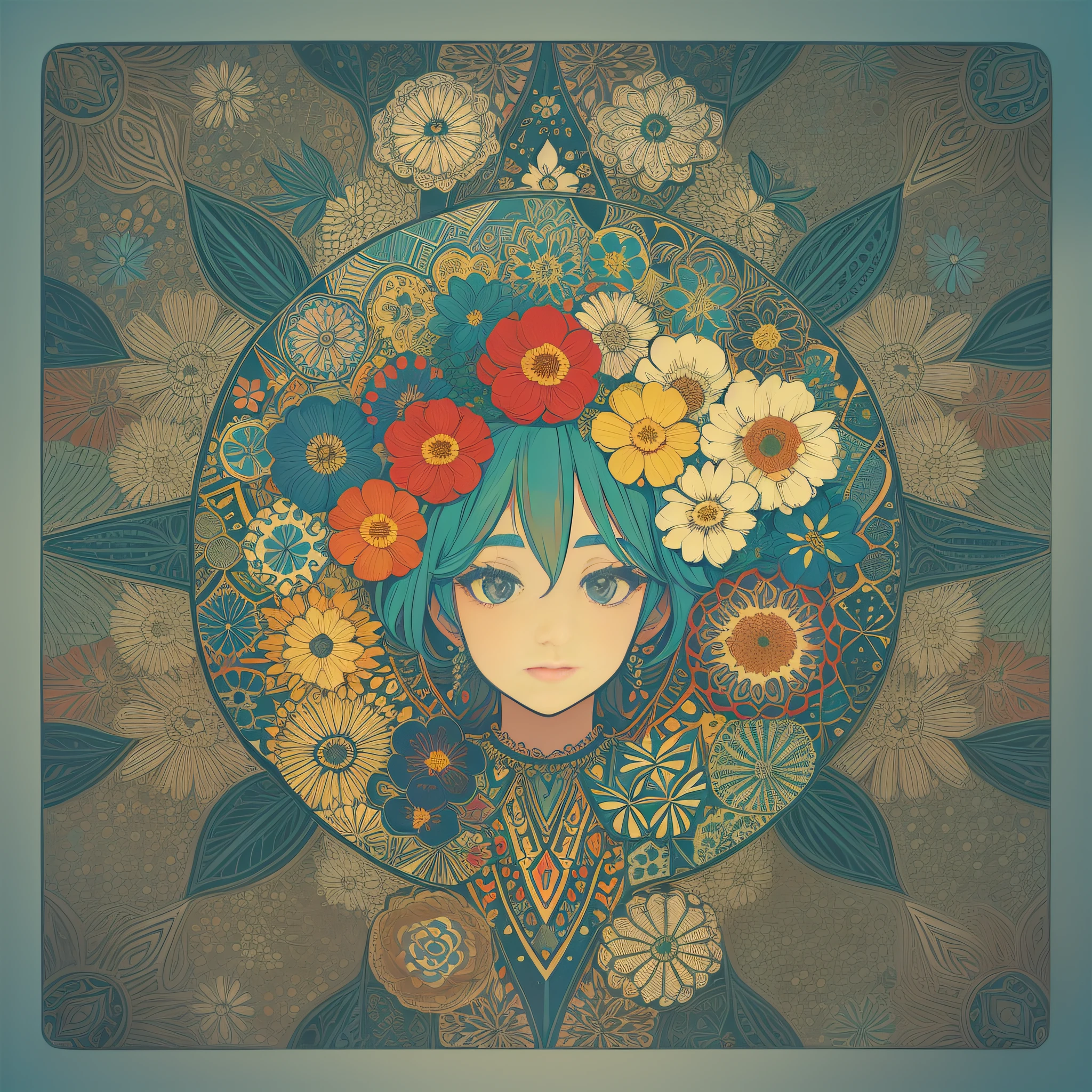 cool Vintage flat colorful vector, folk design,colorful Botanical flowers design, bohemian style, flat, t shirt design