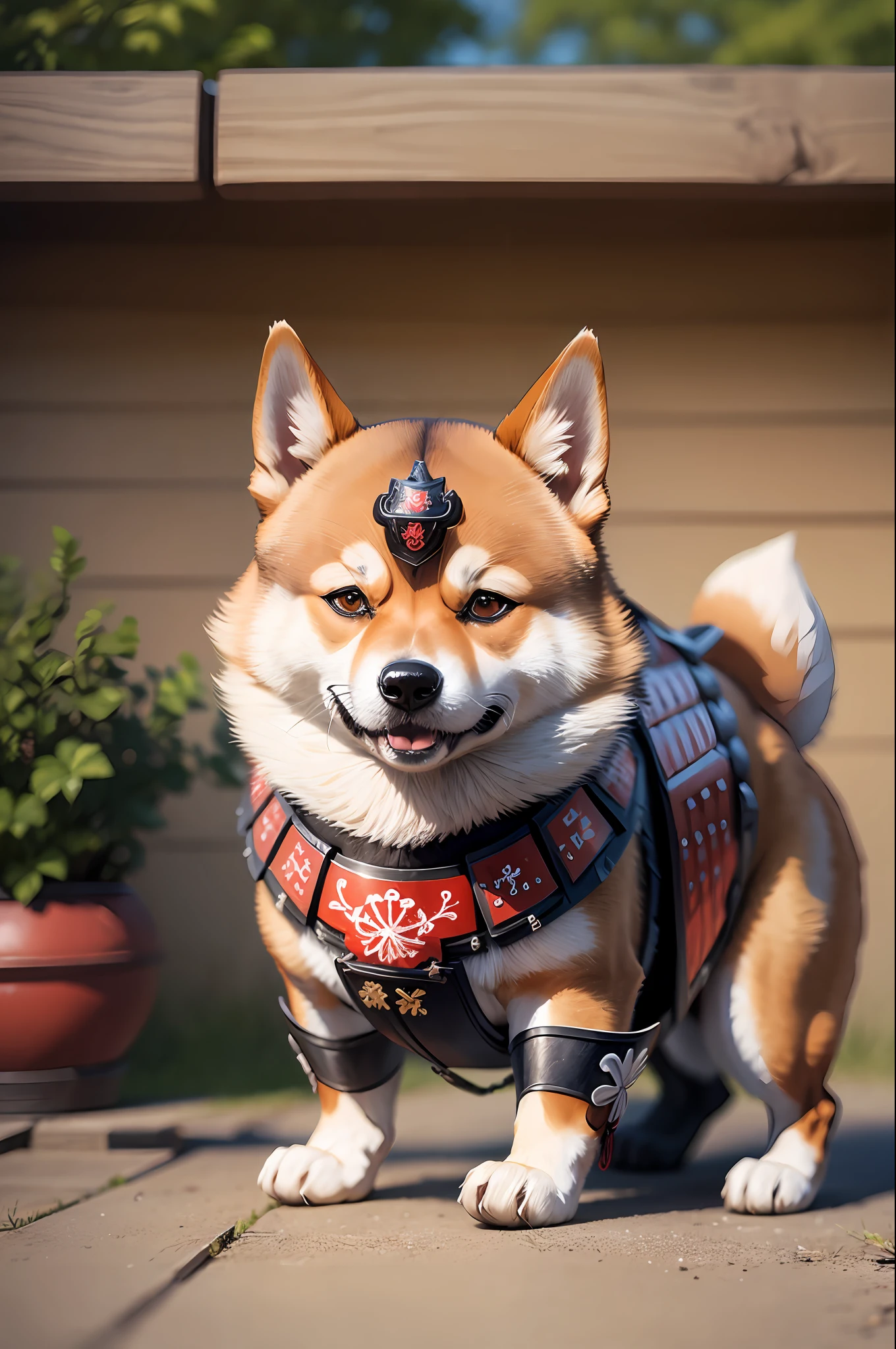 shiba dog in samurai armor --auto --s2