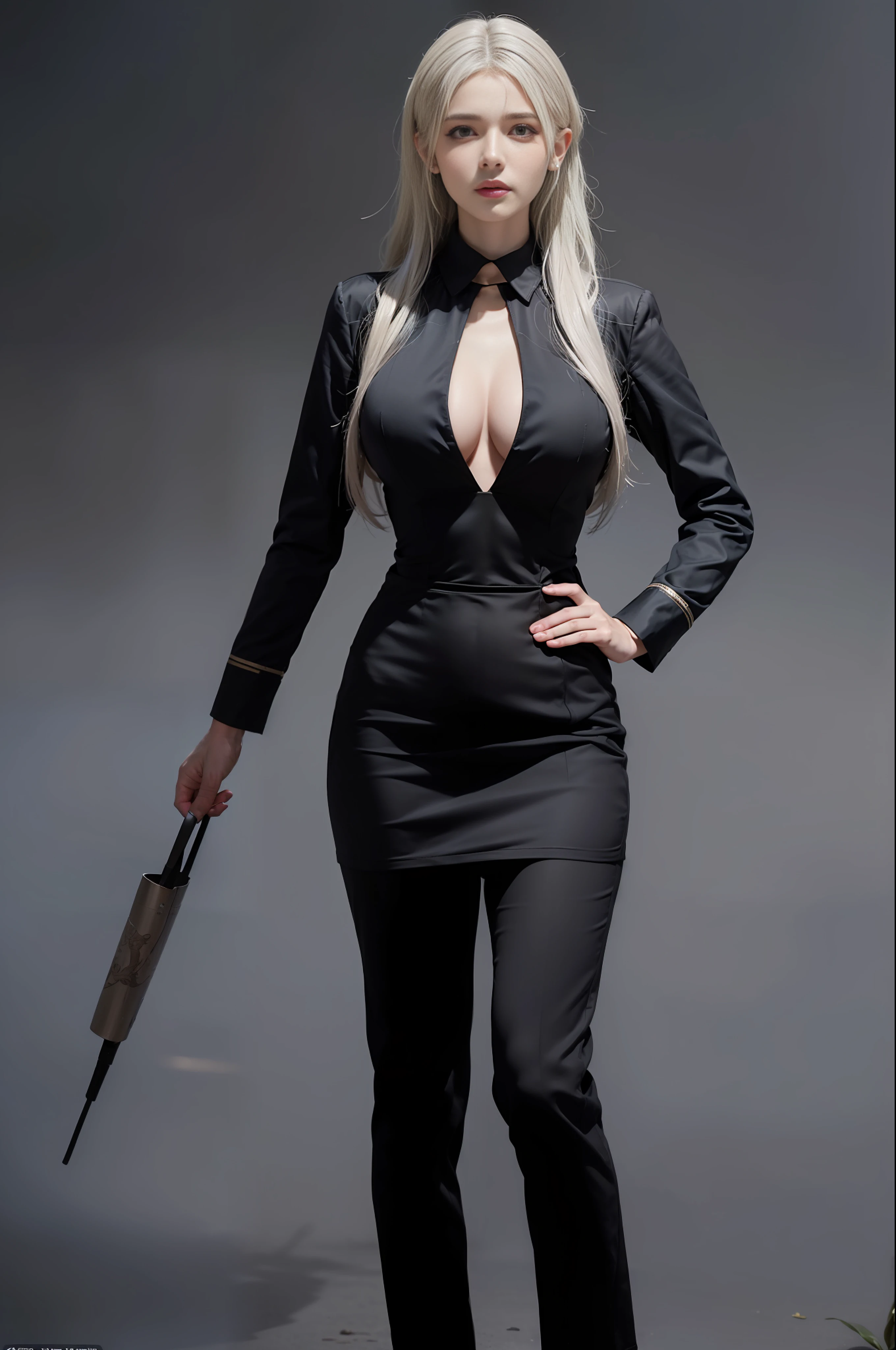 (In the Dark: 1.6), Surrealist Female Portraits by David Hockney and Alphonse Mucha, Fantasy Art, Photo Realism, Dynamic Lighting, ArtStation, Poster, Volumetric Lighting, Very Detailed Faces, 4 K, Award-Standing, 1Girl, In the Dark, Deep Shadow, Understated, (Flight attendant uniform: 1.4), long hair, gray hair, full body, terminal, medium chest, severe sagging huge breasts, undressed to reveal severely sagging huge breasts inside, facing the camera and facing away from the camera, rounded buttocks,
