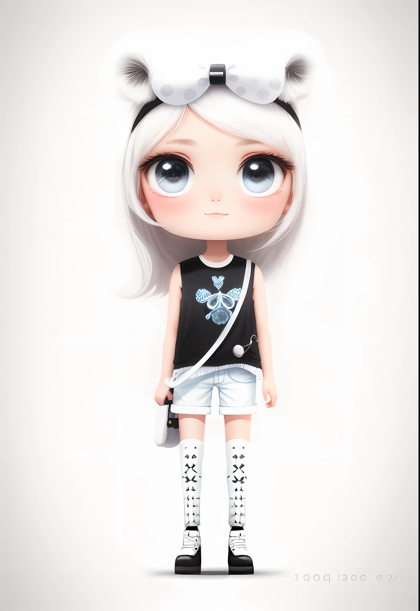 Beautiful girl, stylish (white background)