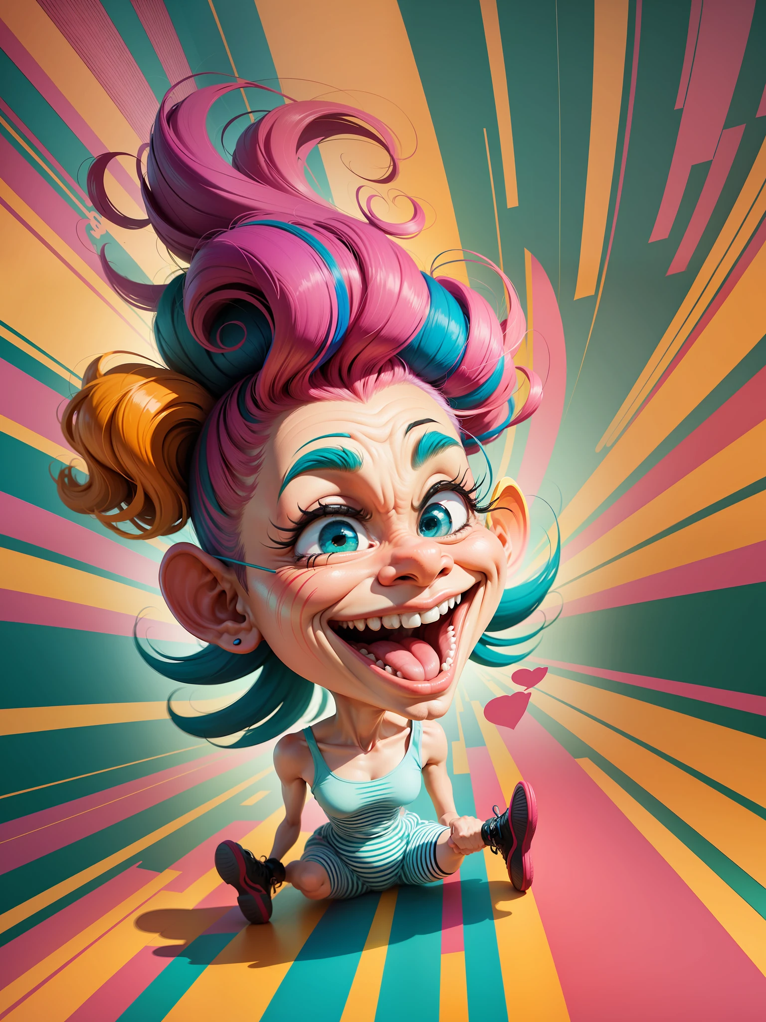 Animated caricature with vibrant and exaggerated strokes, conveying humor and captivating expressions. Cartoon style with smooth texture and fun perspective. Rendering in vivid and dynamic colors --auto --s2