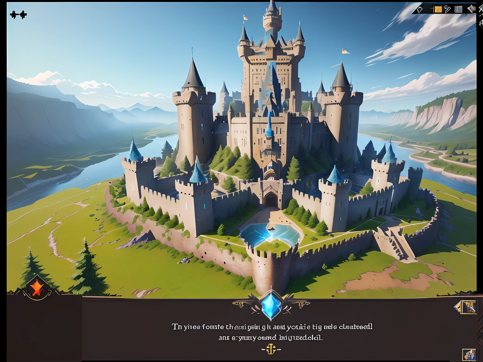 a close up of a castle with a tower and a lot of people, fortress mega structure city, ingame image, strategy game, screenshot from game, gigantic tower, pc game with ui, colossal tower, flying citadel with towers, gigantic castle, tall castle enclosed palisaded, twisted giant tower, ancient silver tower of the moon, screenshot from the game, in game screenshot