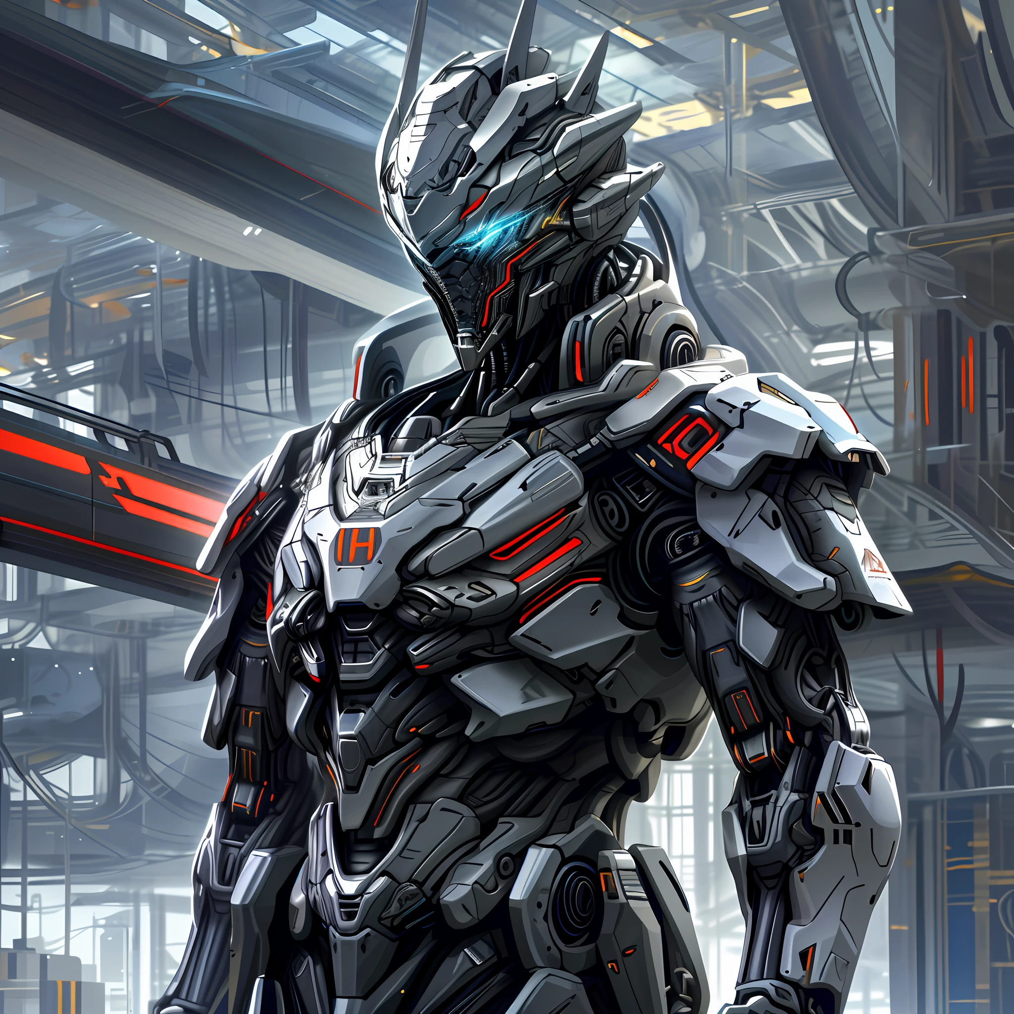 Metallic, reflective, technological, metallic, detailed
