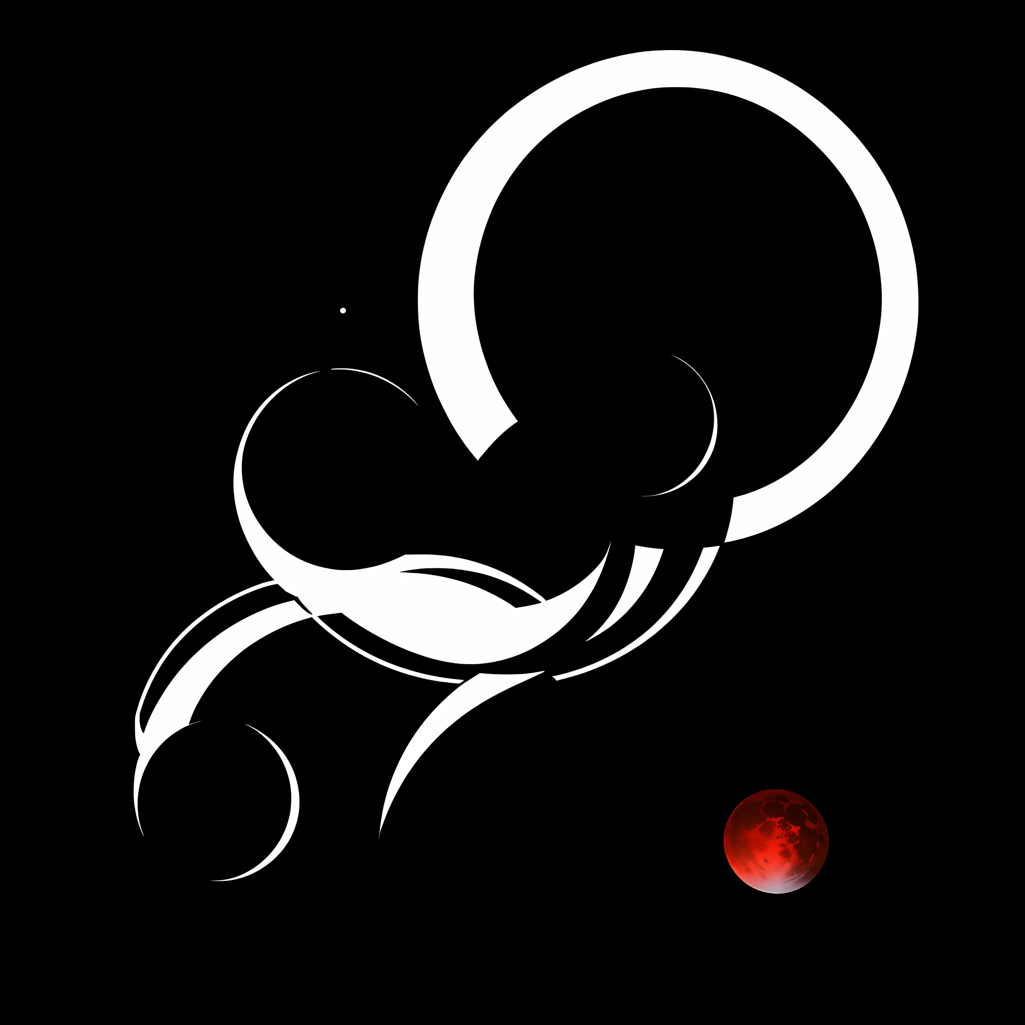 Lunar Eclipse symbol, simple modern symbol